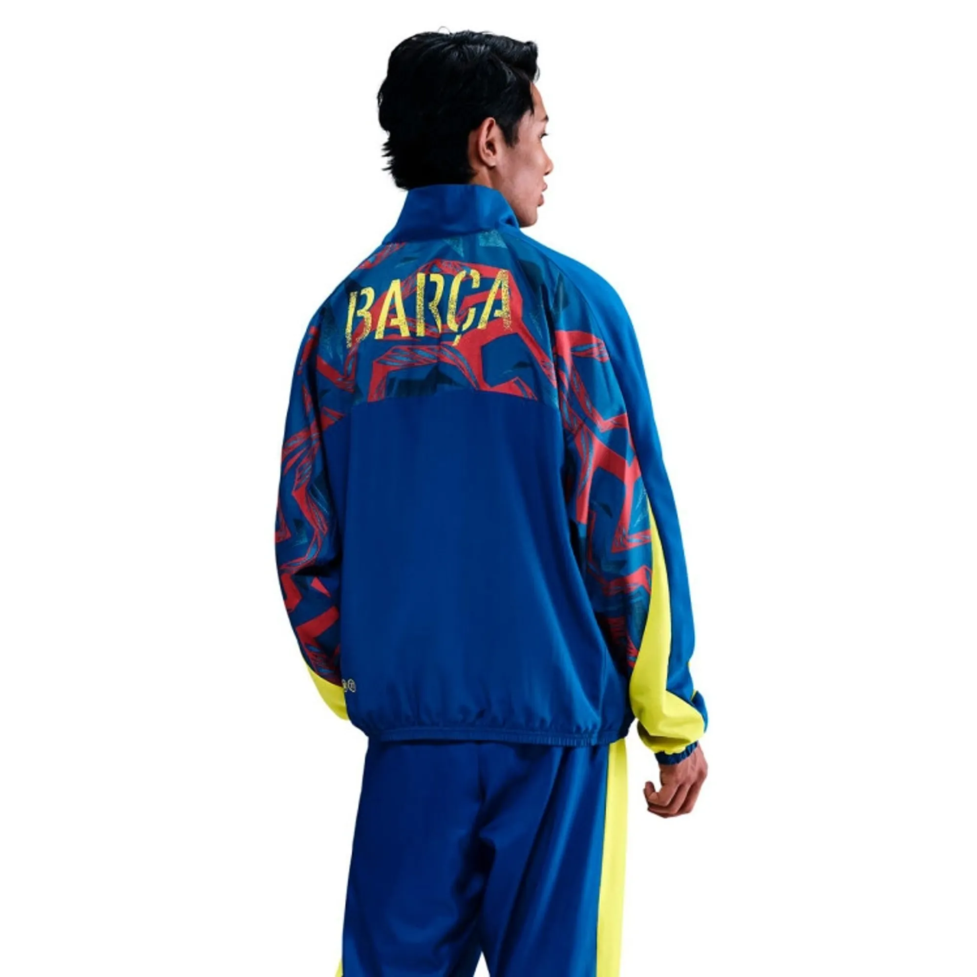 Barcelona Track Jacket Starting 5 Woven Gx 4Th - Gym Blue/Opti Yellow - ['Blue']