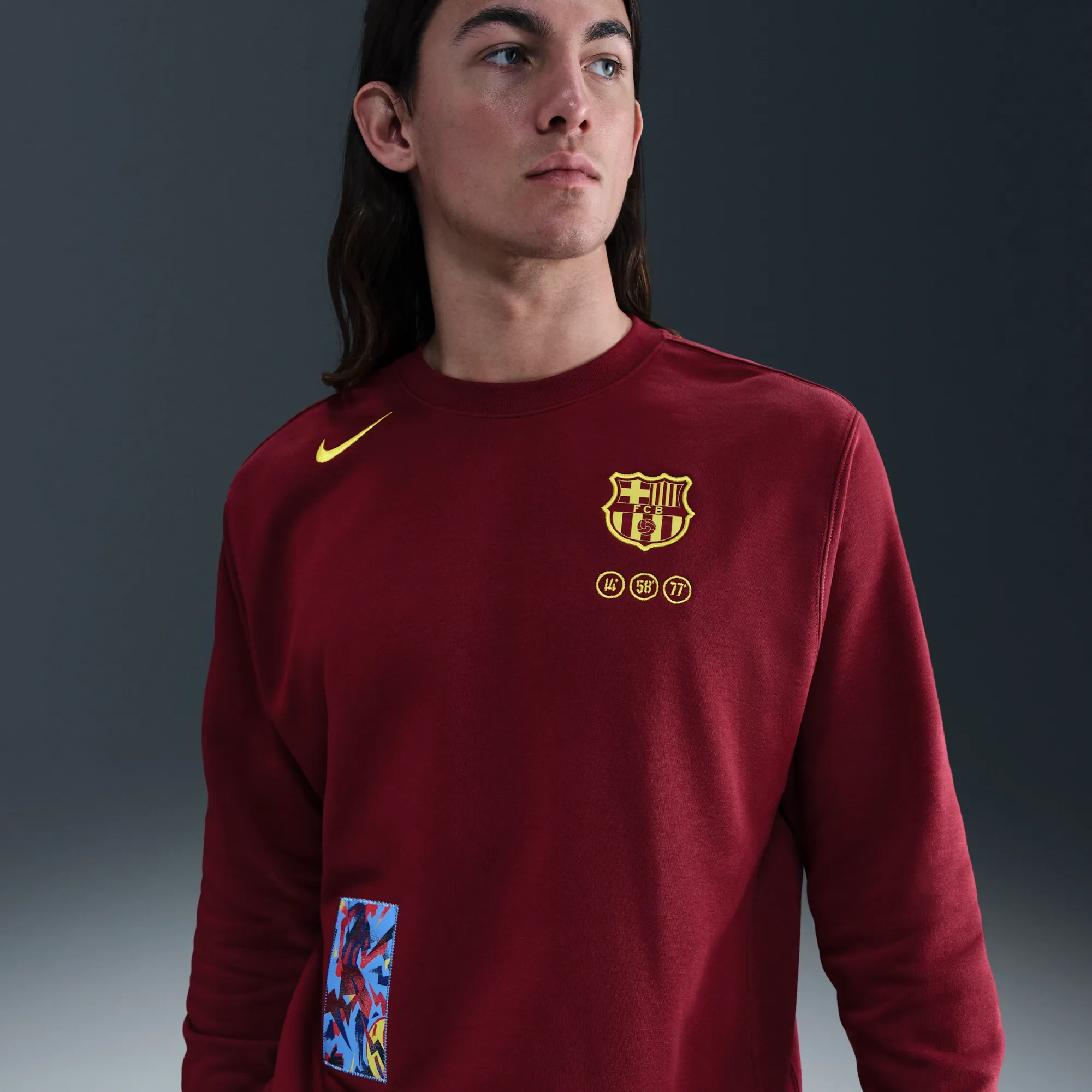 F.C. Barcelona Club Fourth Men's Nike Football Crew-Neck - Red - Cotton/Polyester