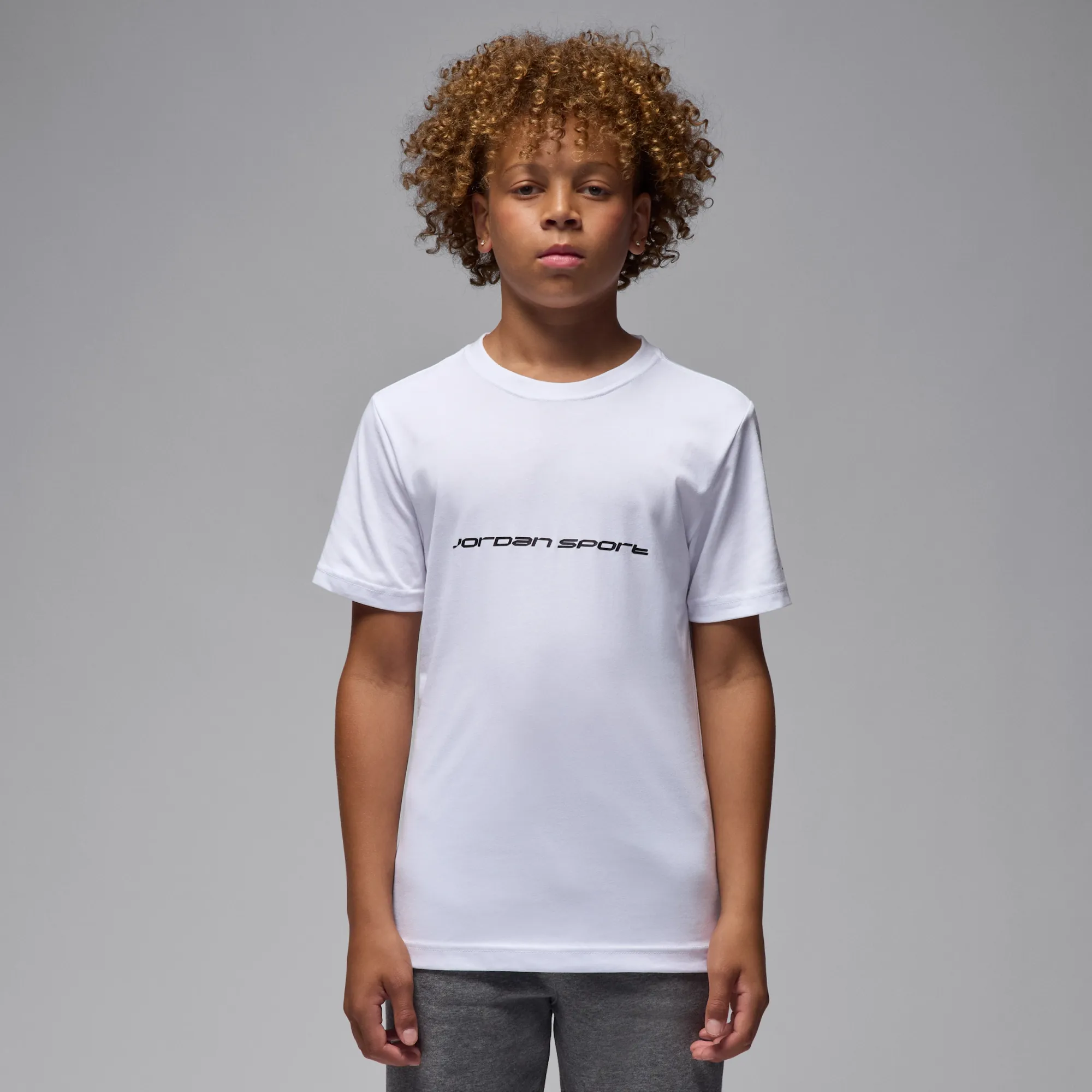 Nike Jordan Dri-FIT Sport Older Kids' T-Shirt - White - Cotton