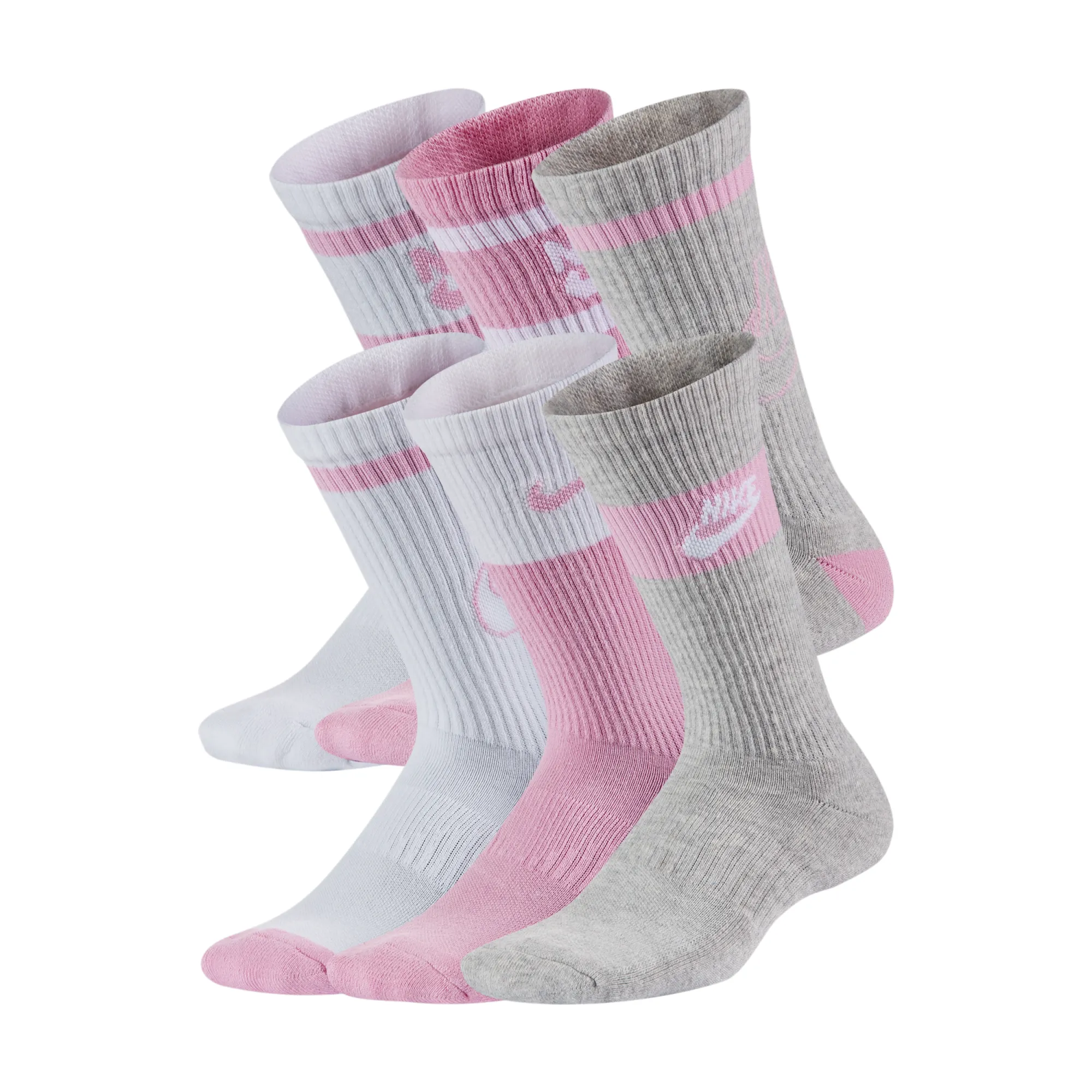 Nike Everyday Kids' Cushioned Crew Socks (6 Pairs) - Multi-Colour