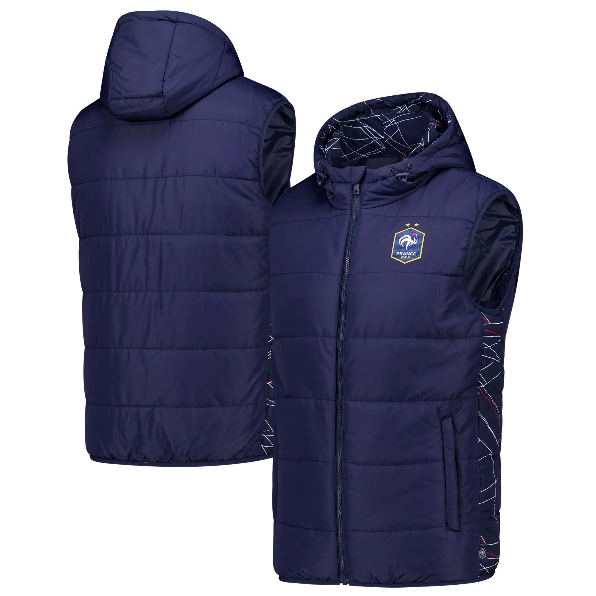 France Sleeveless Down Jacket - Navy