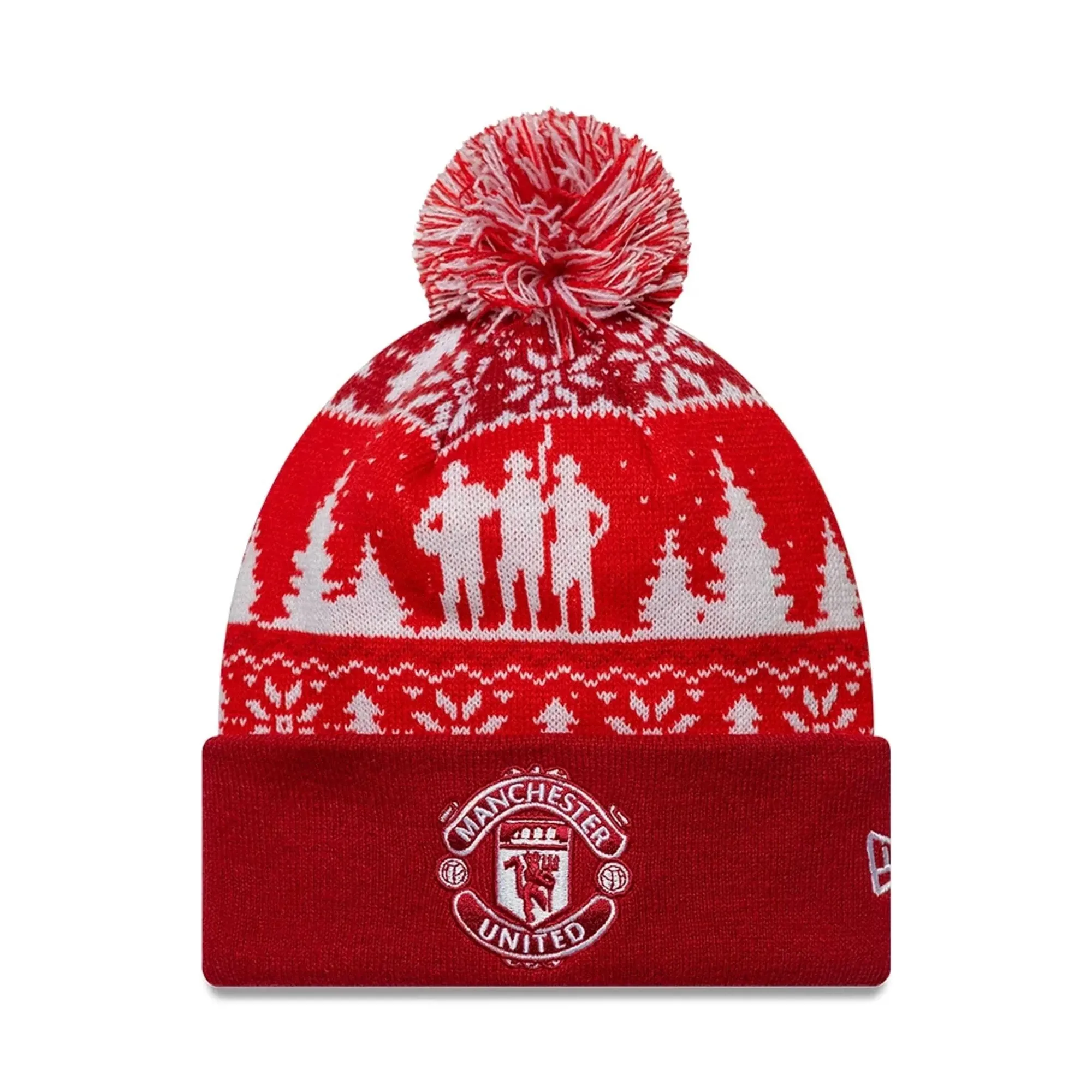 Manchester United FC Xmas Red Cuff knit Beanie Hat New Era Cap adult unisex