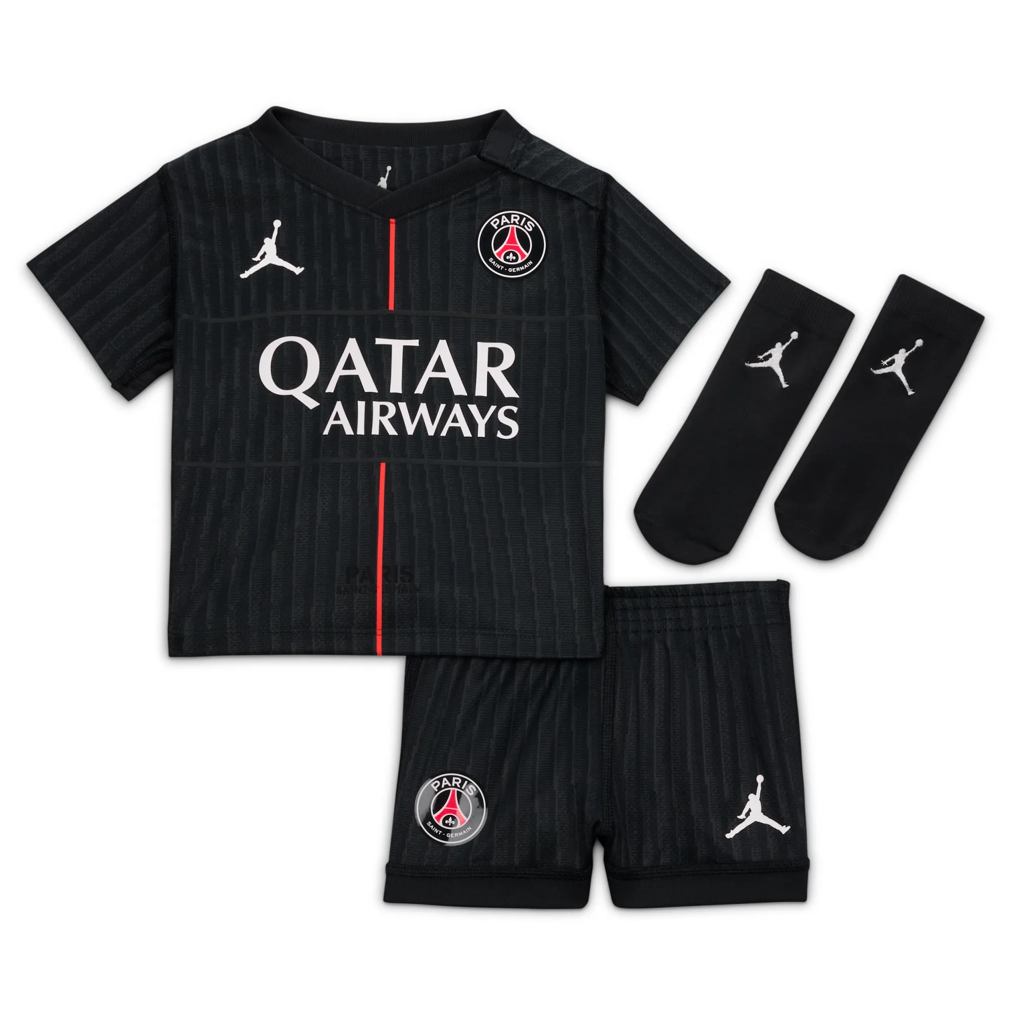 Nike Paris Saint-Germain 2025/26 Stadium Fourth Jordan Football Replica 3-Piece Kit - Black