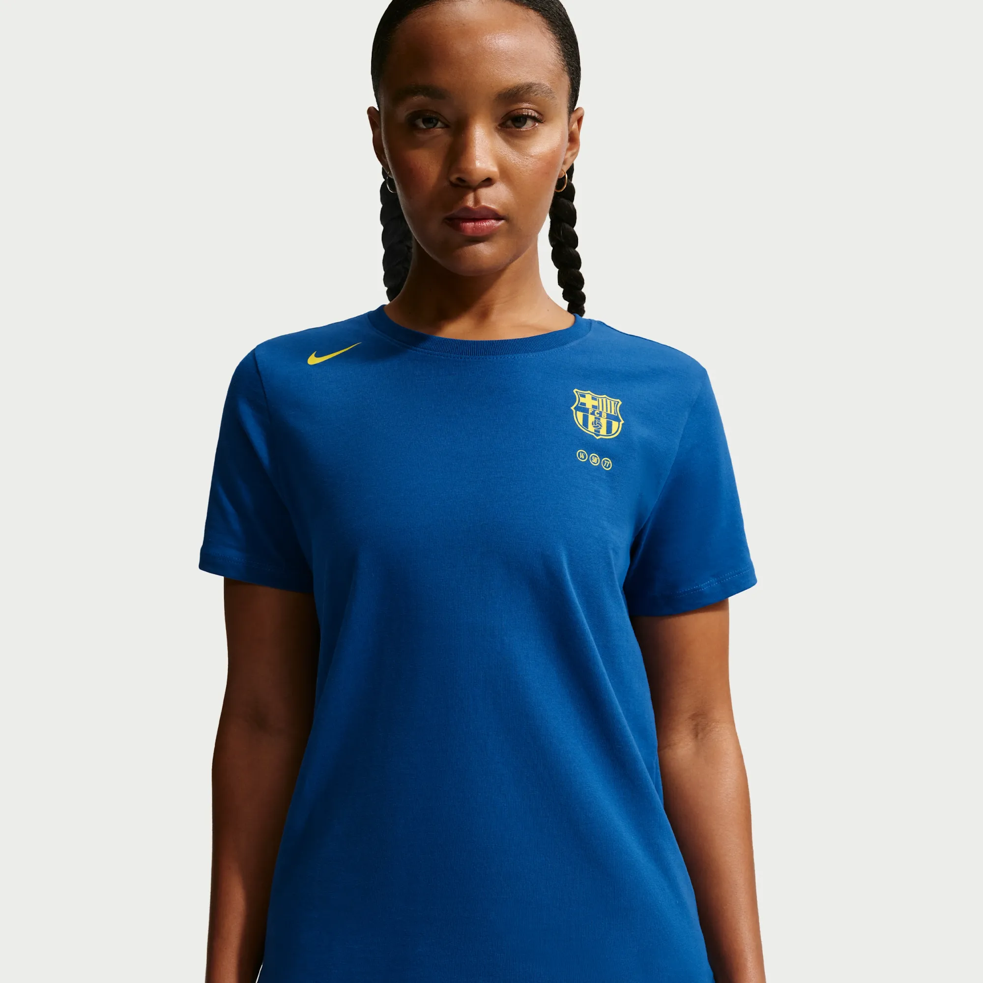 F.C. Barcelona Supporter Fourth Women's Nike Football T-Shirt - Blue - Cotton
