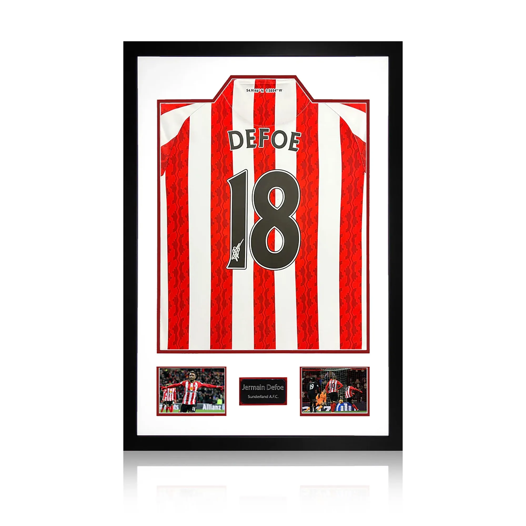 Jermain Defoe Signed Sunderland Shirt Premium Frame