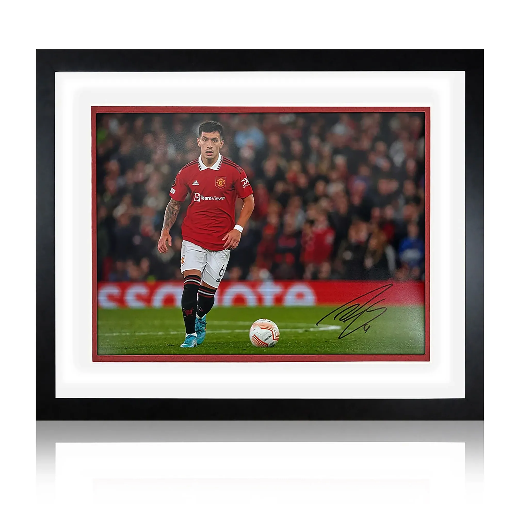 Lisandro Martinez Signed Manchester United 16x12 Image Frame