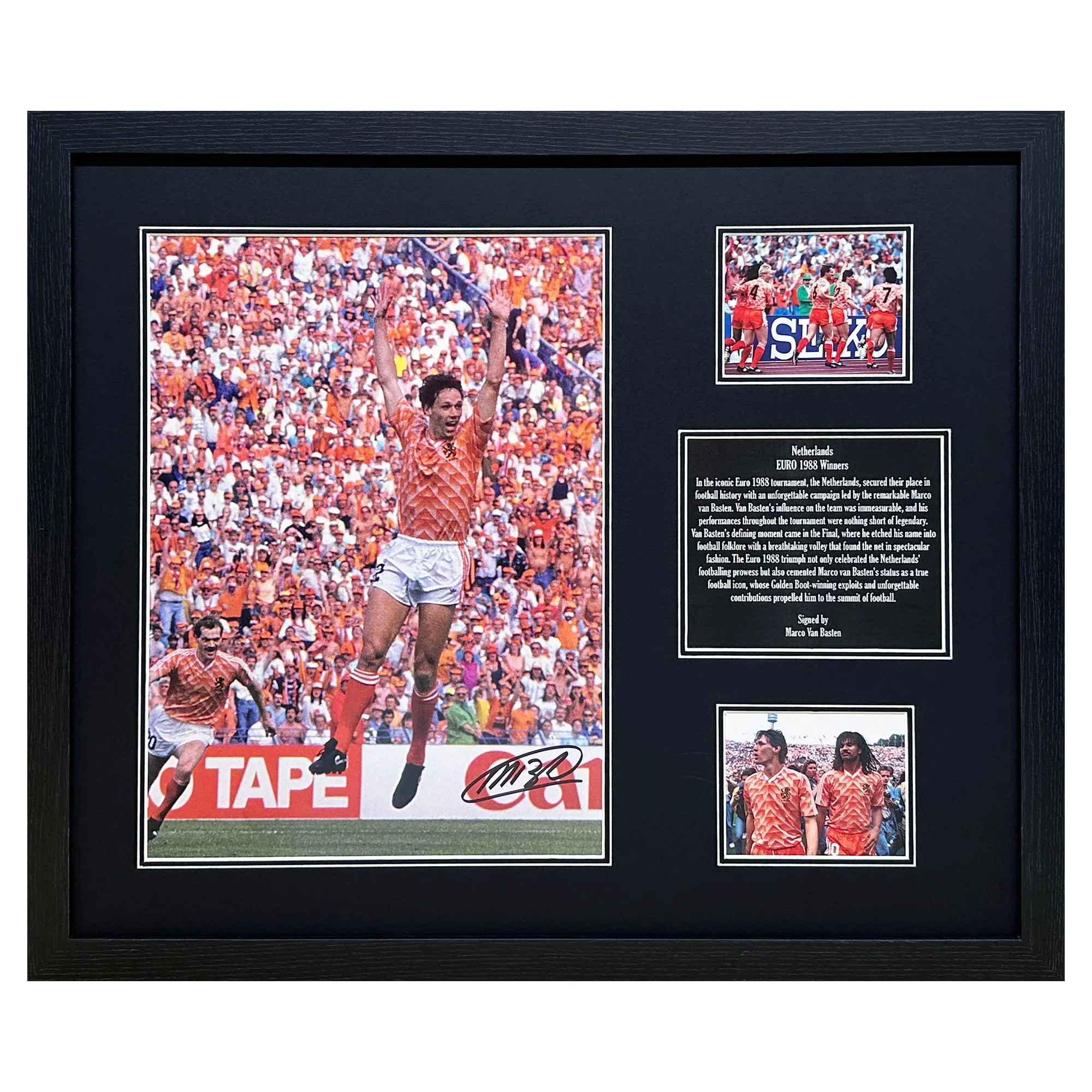 Netherlands Marco Van Basten Signed 1988 European Championships Photo - Framed