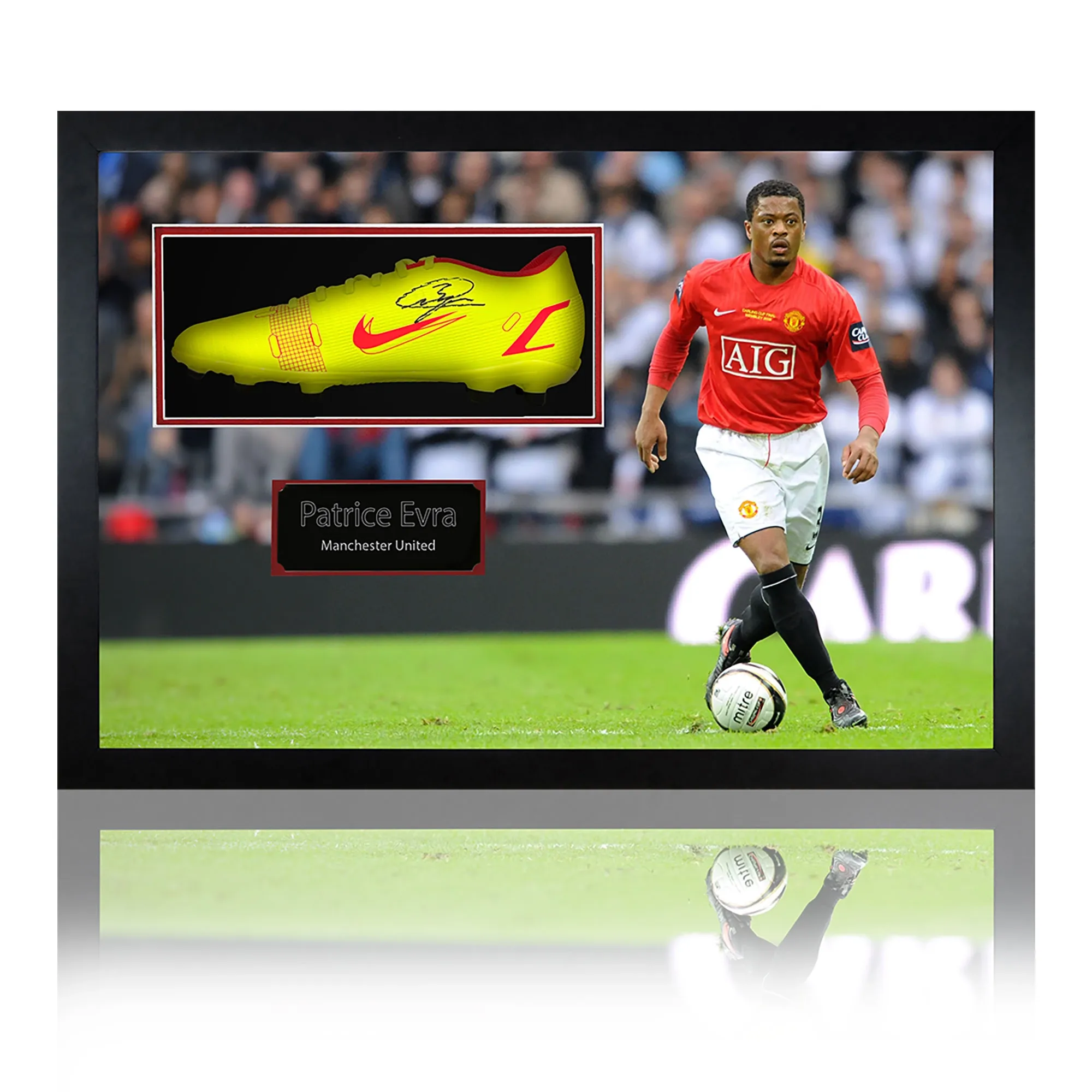 Patrice Evra Signed Manchester United Boot Iconic Frame
