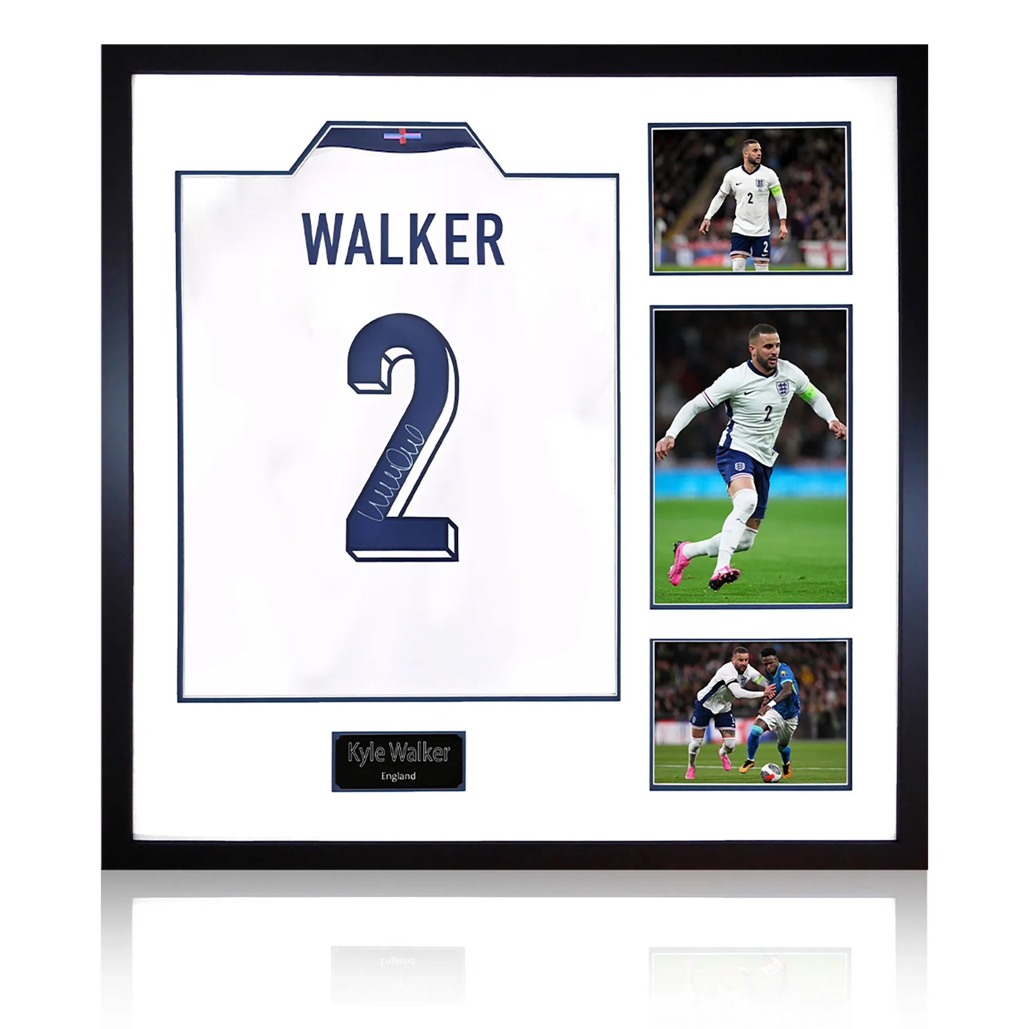 Kyle Walker Signed England Shirt Elite Frame