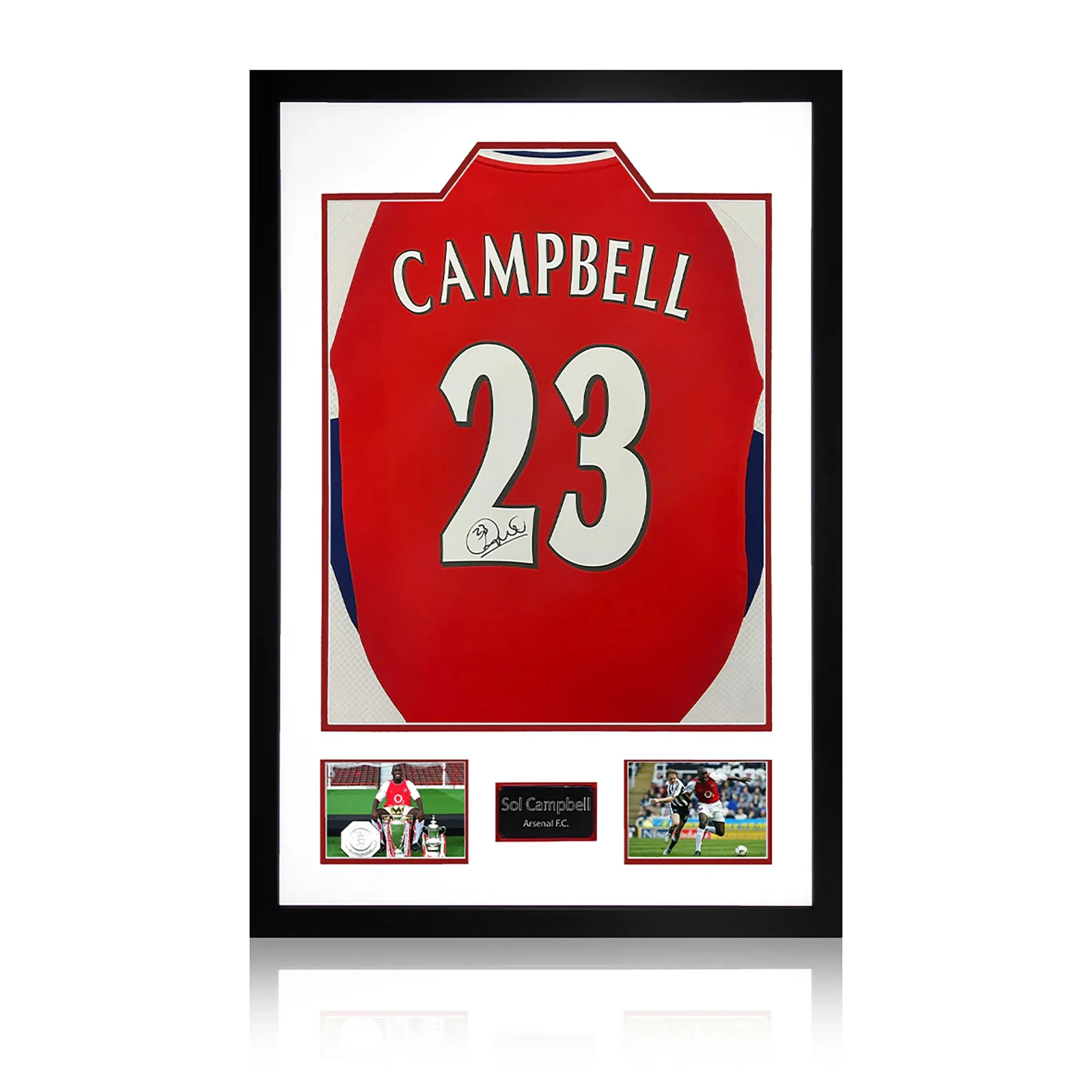 Sol Campbell Signed Arsenal Shirt Premium Frame