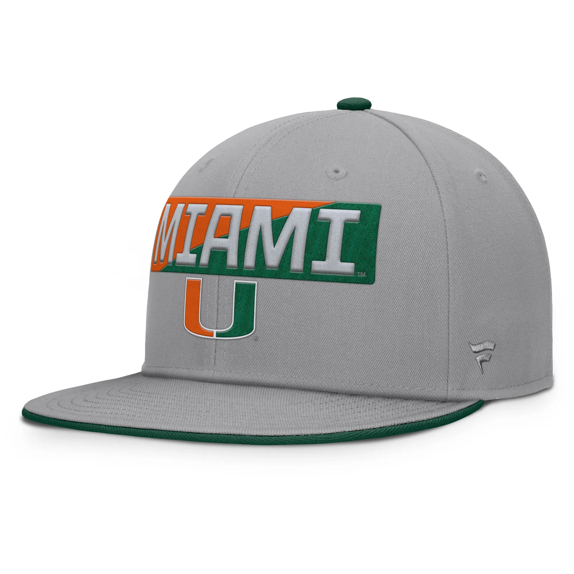 Miami Hurricanes Structured Adjustable Flatbrim Snapback Cap