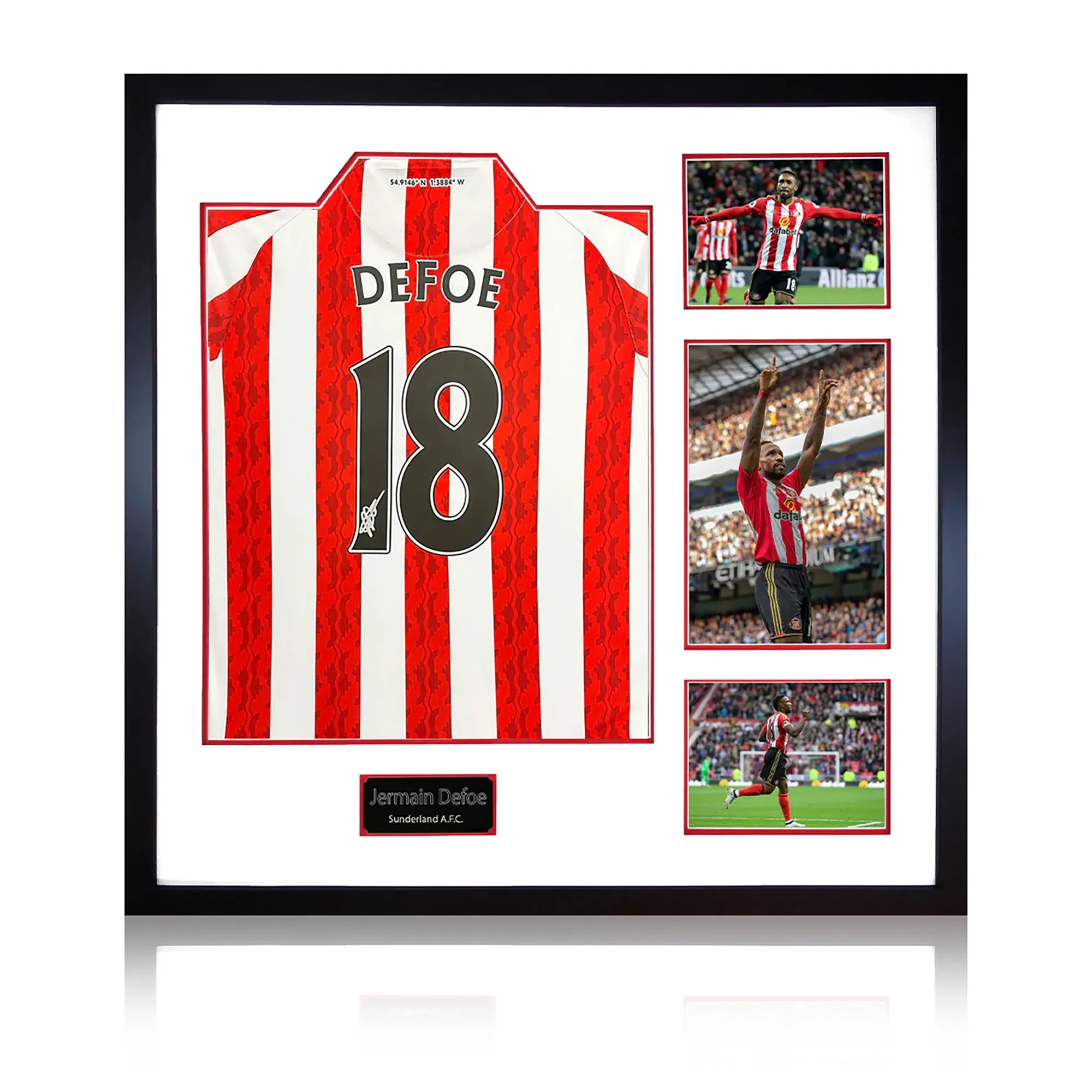 Jermain Defoe Signed Sunderland Shirt Elite Frame
