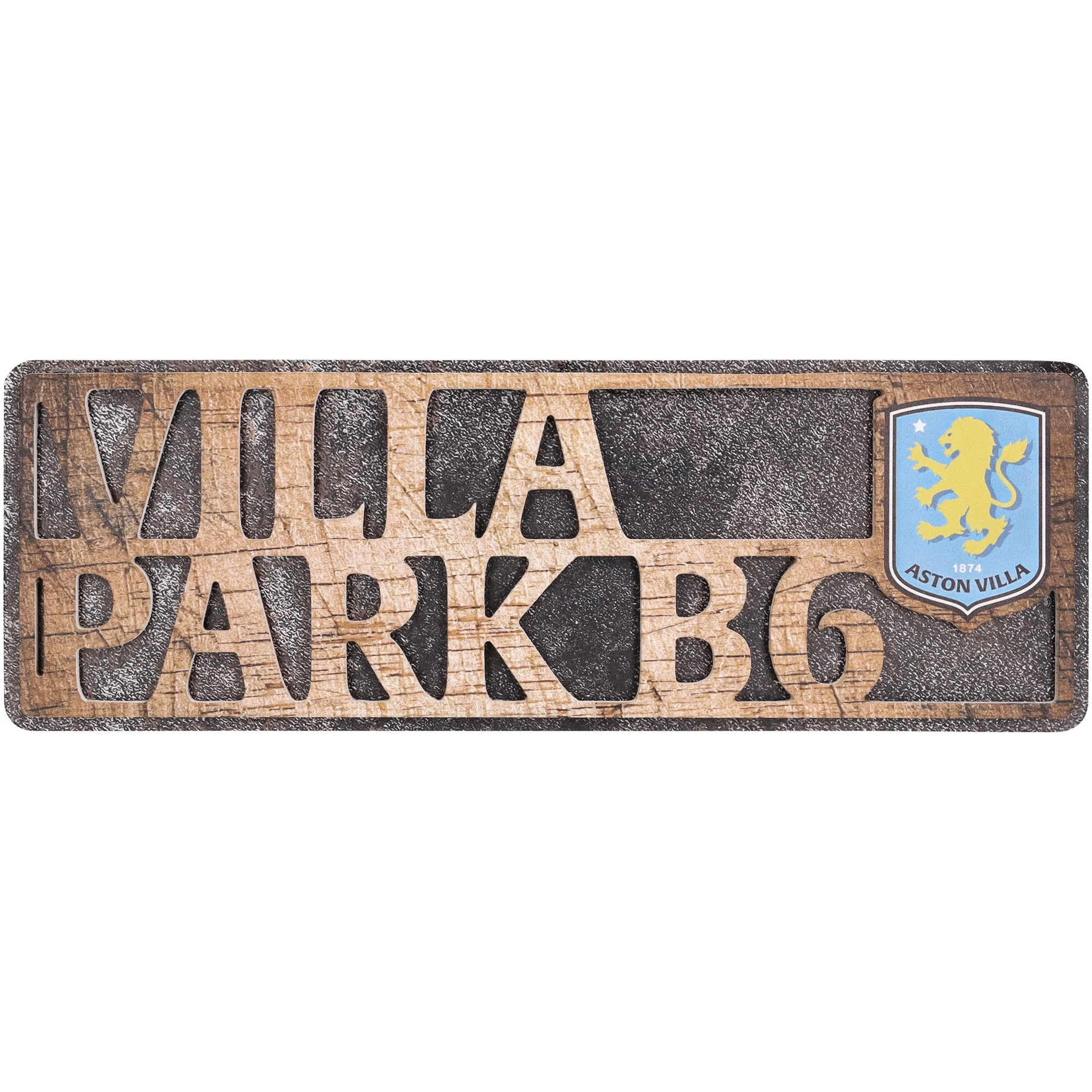 Aston Villa Antique Wood Cut Out Street Sign - 13 x 36.4 x 0.9cm