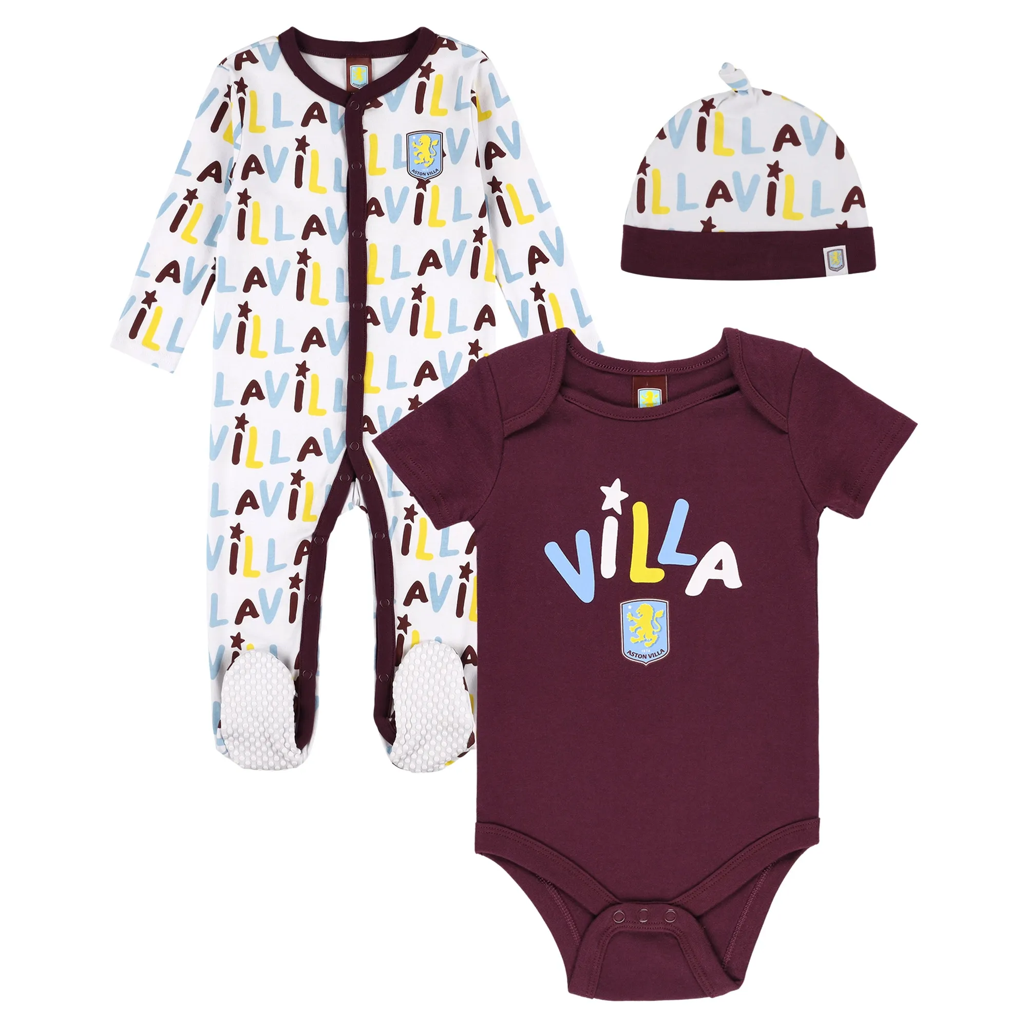 Aston Villa 3 Piece Set - White/Claret - Baby