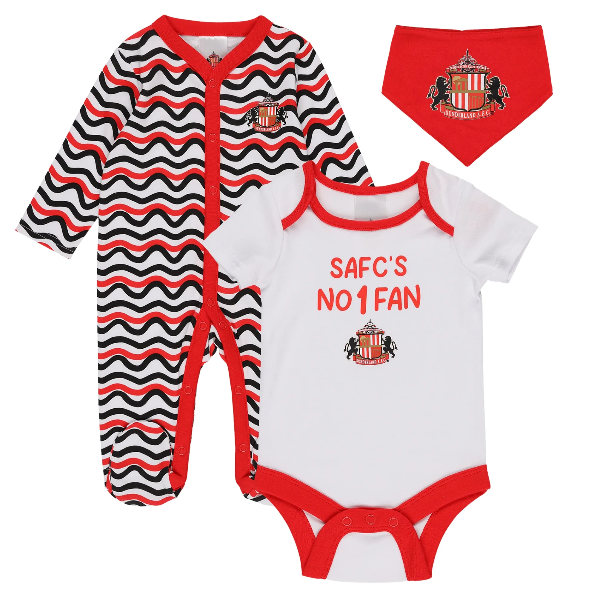 Sunderland 3 Piece Set - Red/White/Black - Baby