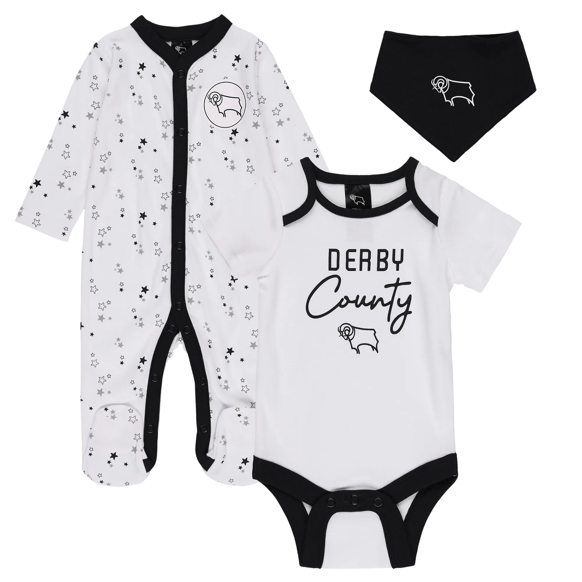 Derby County 3 Piece Set - White - Baby
