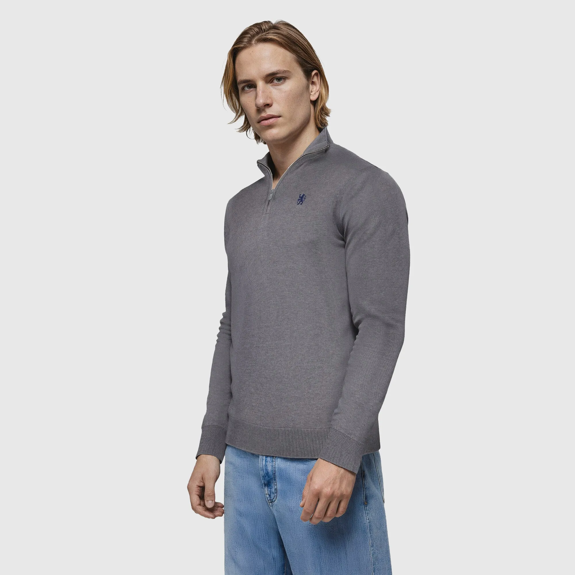 Chelsea 1/4 Zip Jumper - Grey - Mens