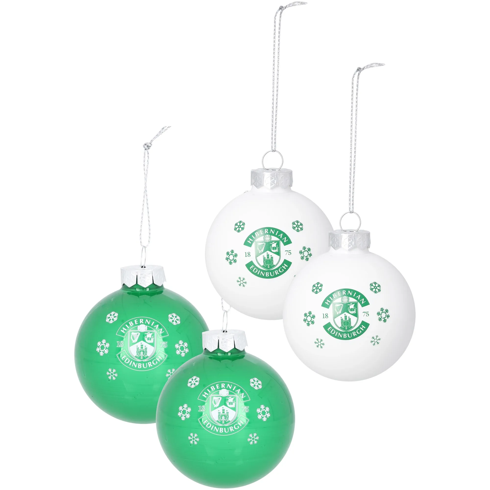 Hibernian Classic Baubles - 4 Pack
