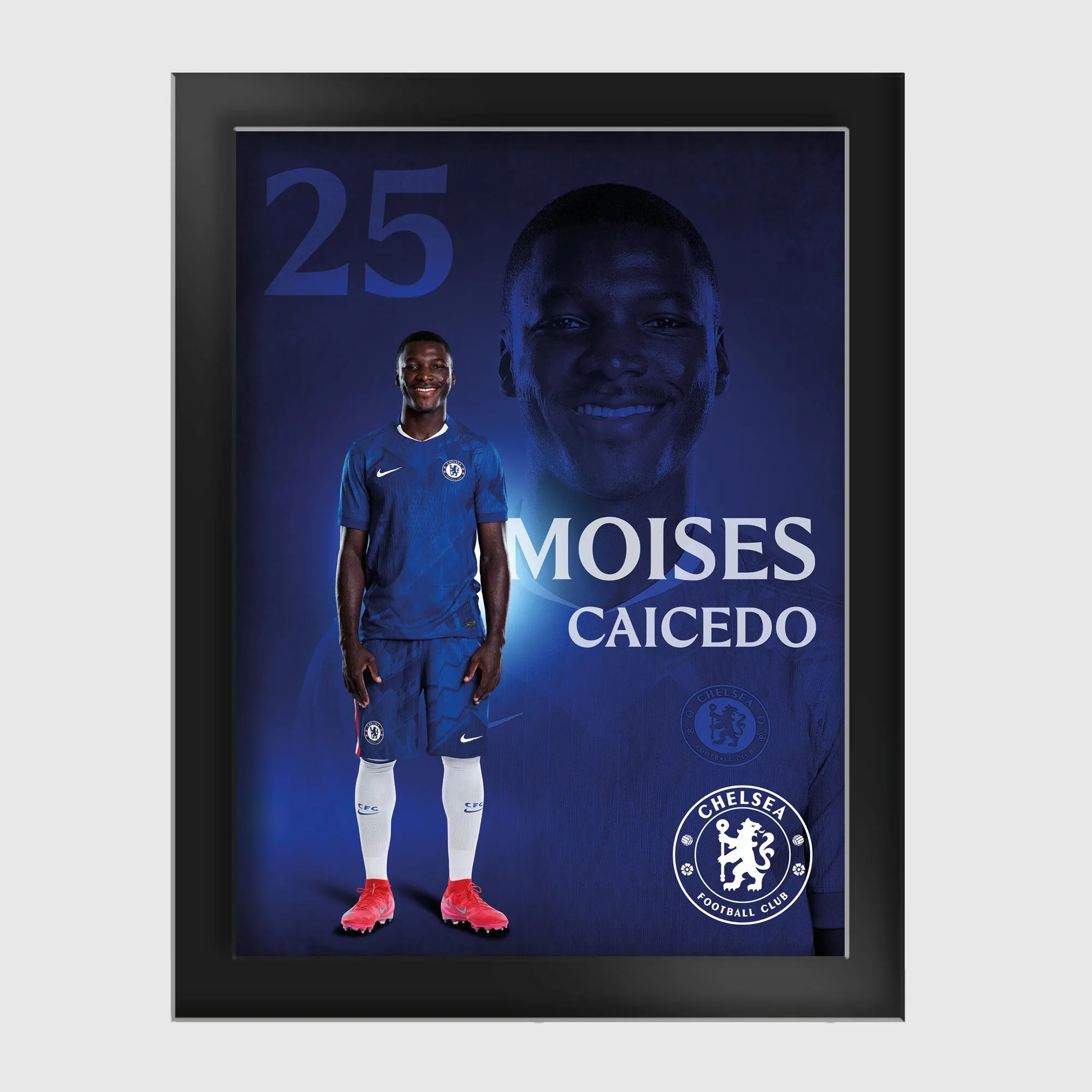 Chelsea Moises Caicedo 2025-26 Tempered Glass Frame - 6 x 8