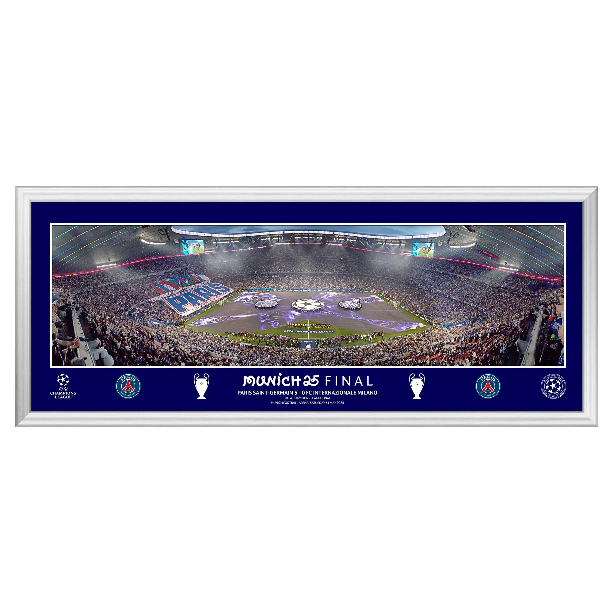 PSG Champions of Europe Panoramic Frame - 30 Inch