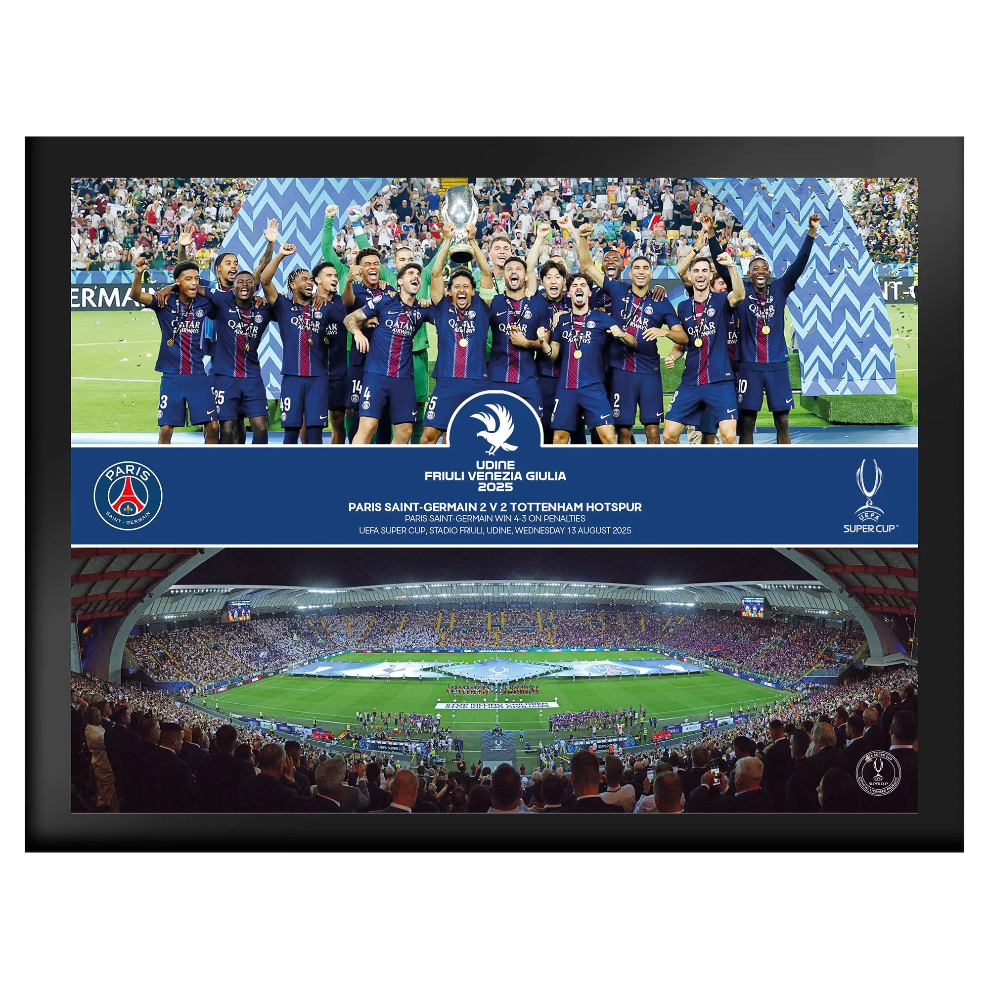 PSG UEFA Super Cup Winners 6x8 Celebration Frame