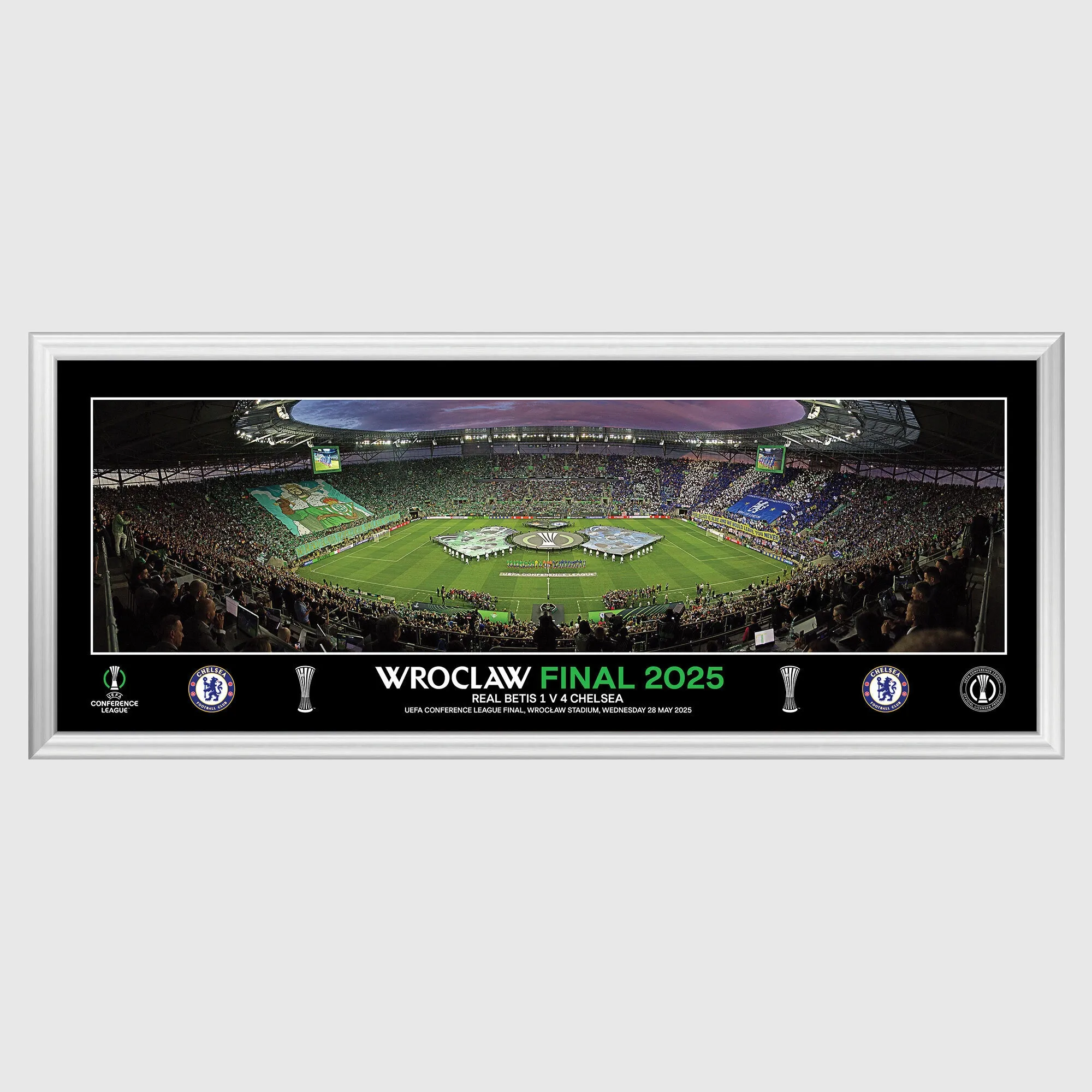Chelsea UEFA Conference Winners 30 Inch Frame - Panoramic