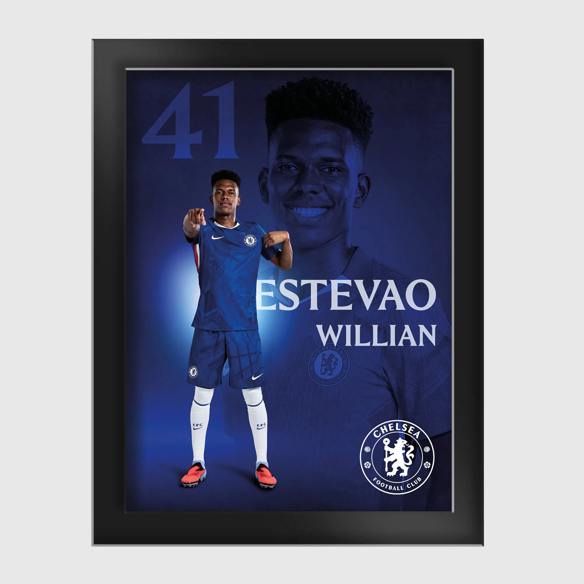 Chelsea Estevao Willian 2025-26 Tempered Glass Frame - 6 x 8