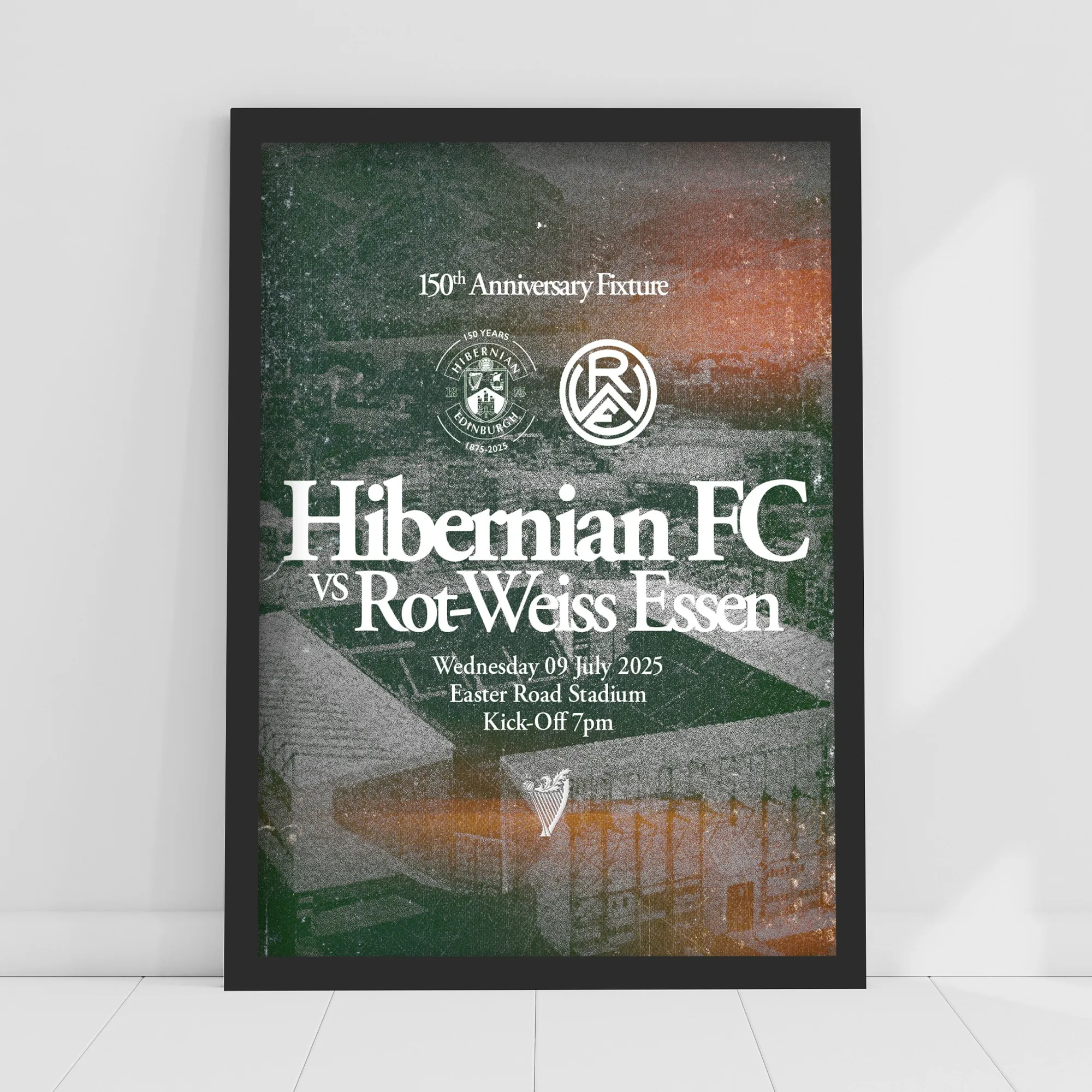 Hibernian F.C. Vs Rot-Weiss Essen Print - 9th July 2025 - A3 Framed