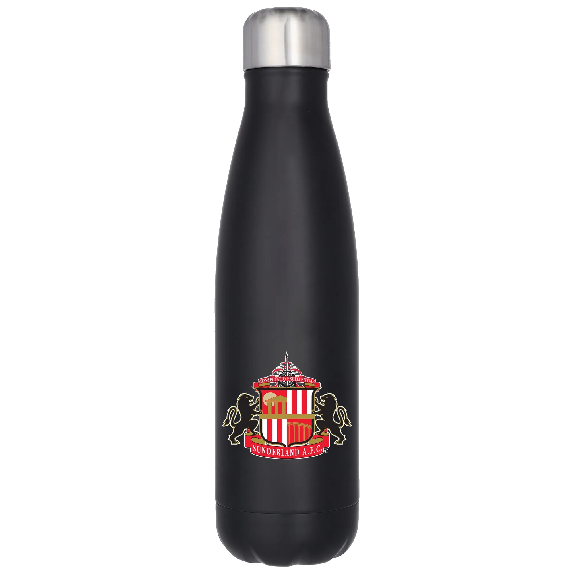 Sunderland Logo Stainless Steel 500ml Drink Bottle - Black