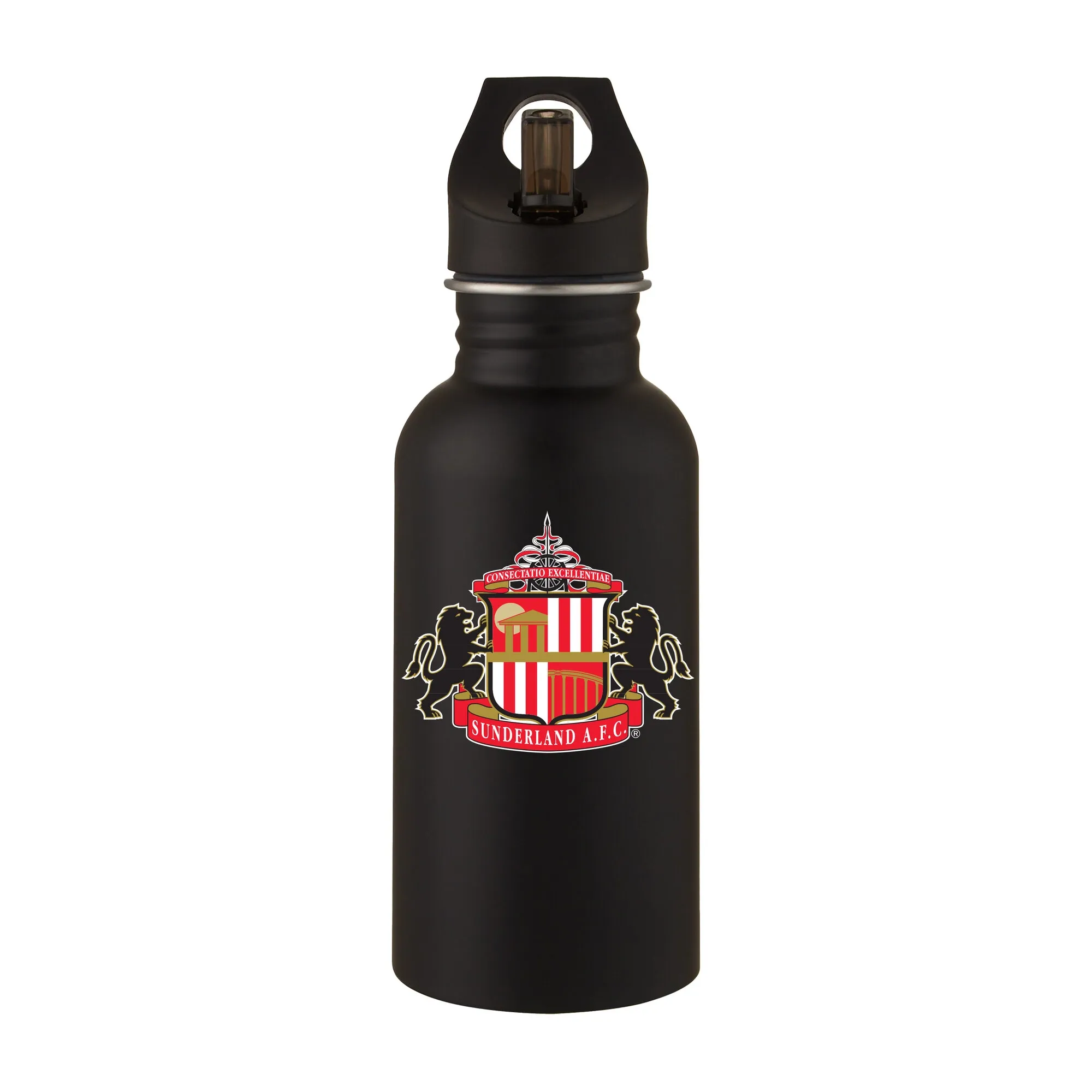 Sunderland Logo Stainless Steel 500ml Drink Bottle - Black
