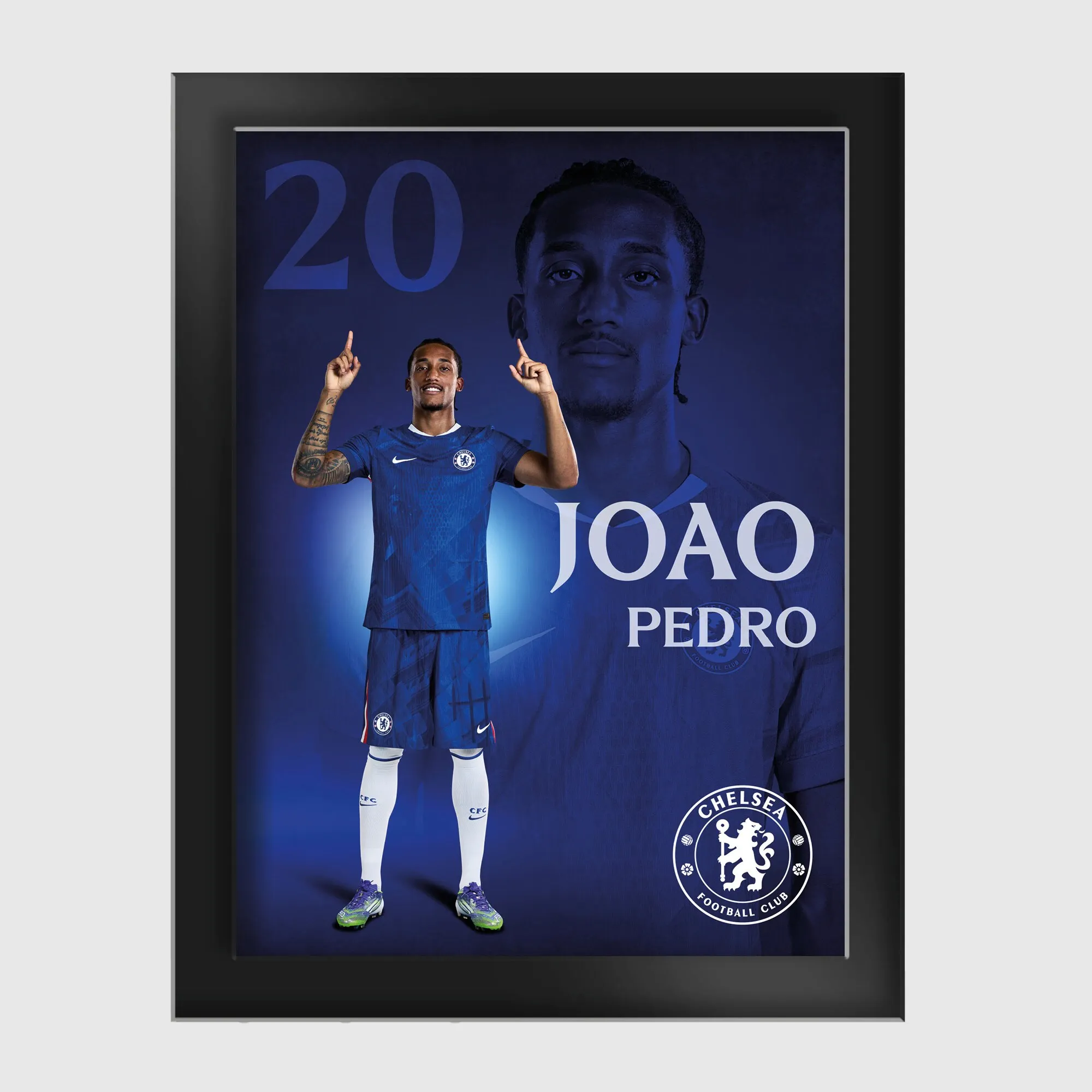 Chelsea Joao Pedro 2025-26 Tempered Glass Frame - 6 x 8