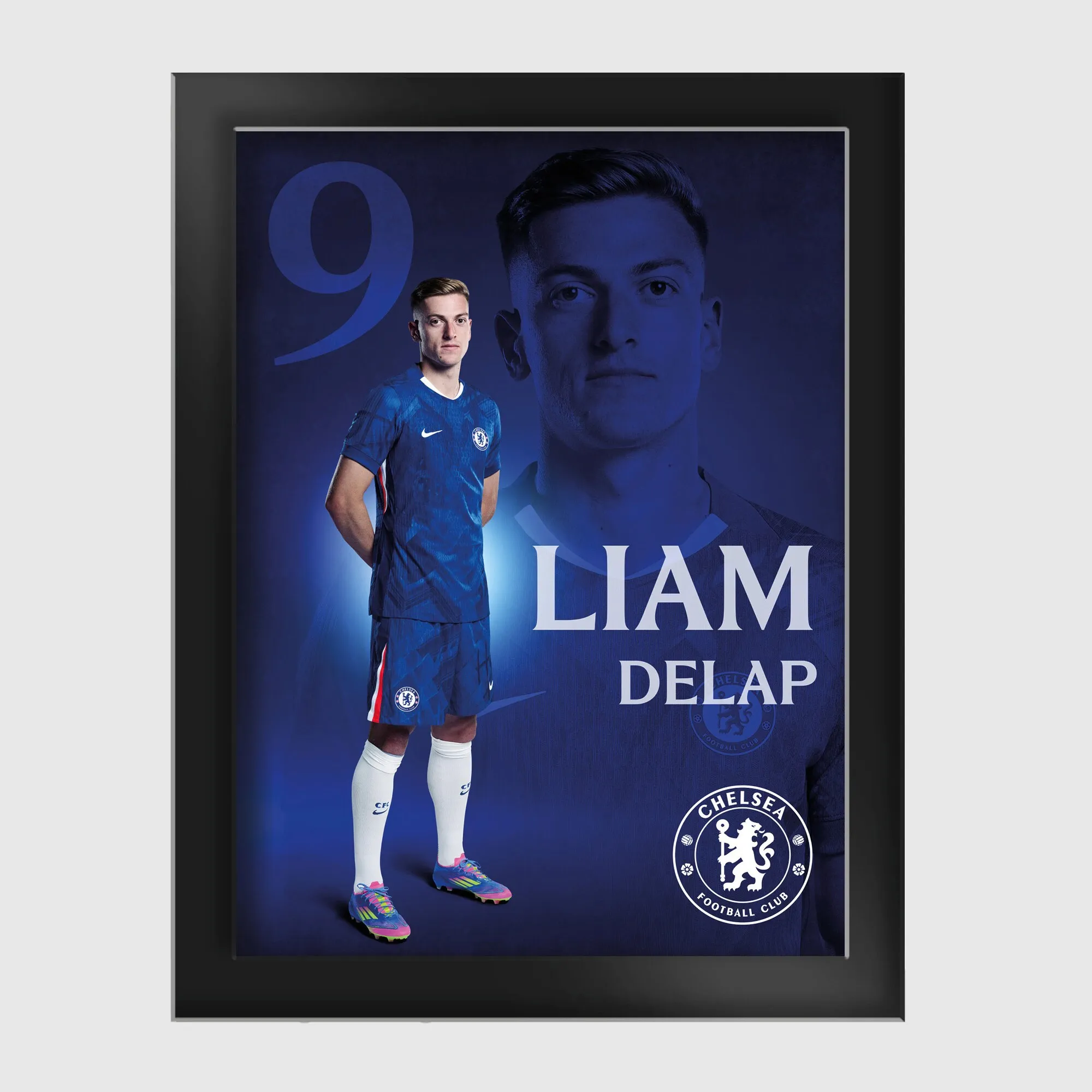 Chelsea Liam Delap 2025-26 Tempered Glass Frame - 6 x 8
