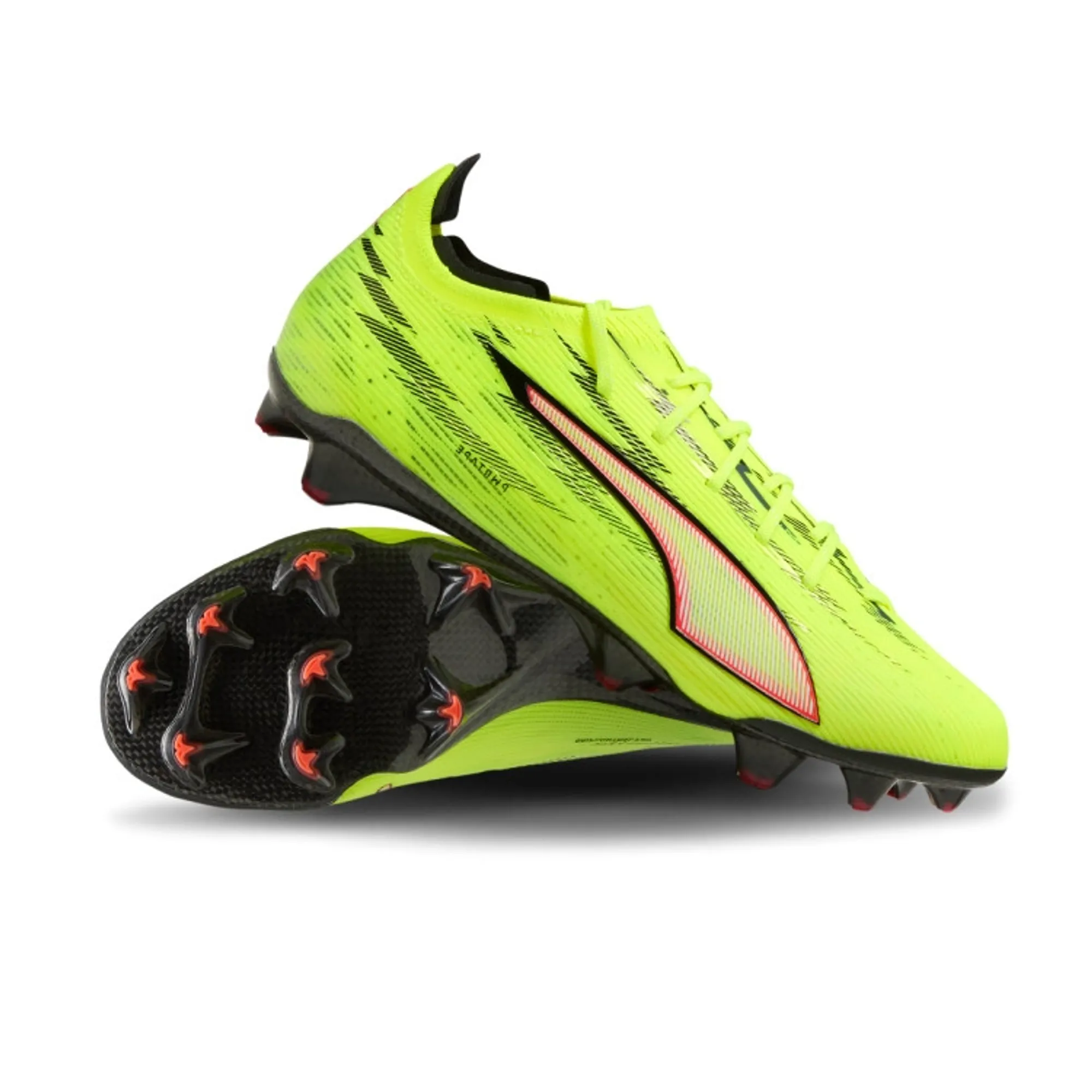 PUMA Ultra 6 Carbon FG Football Boots Women, Yellow Alert/Black/Glowing Red, size 3