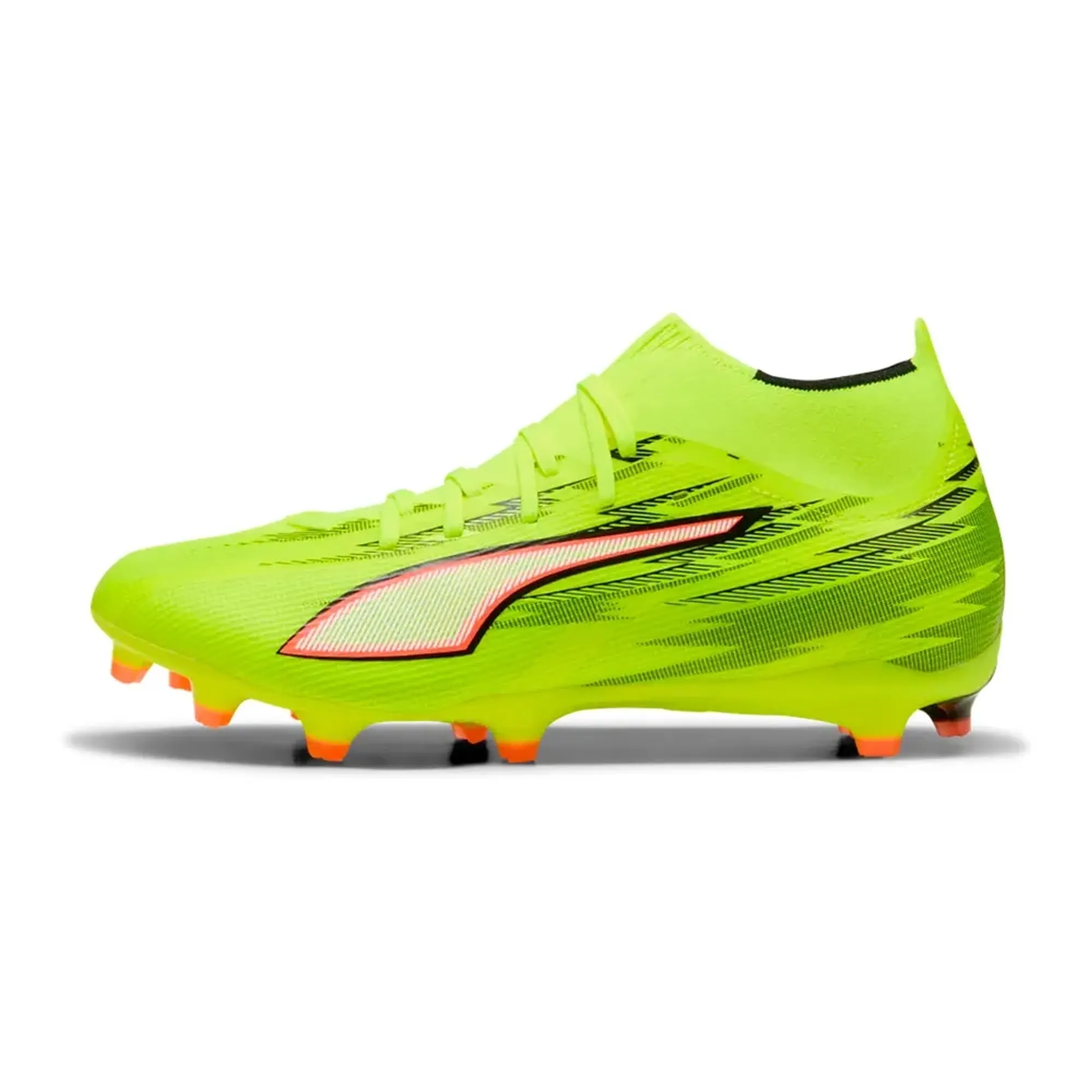 PUMA Ultra 6 Match+ FG/AG Football Boots Unisex, Yellow Alert/Black/Glowing Red, size 10