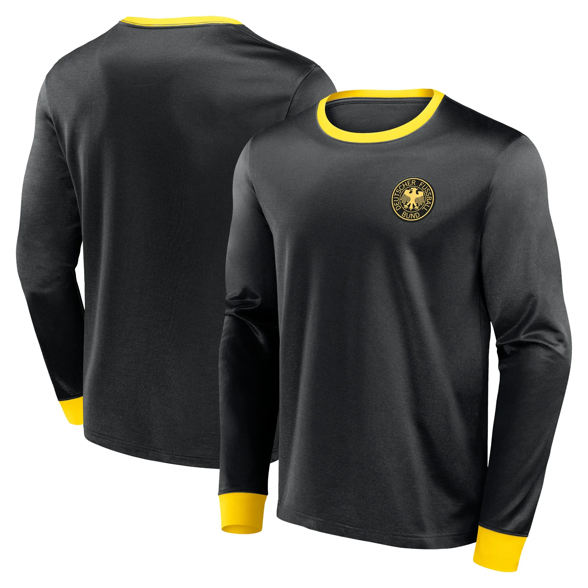 DFB 1974 Retro Long Sleeve Captain Home Shirt - Black - Mens