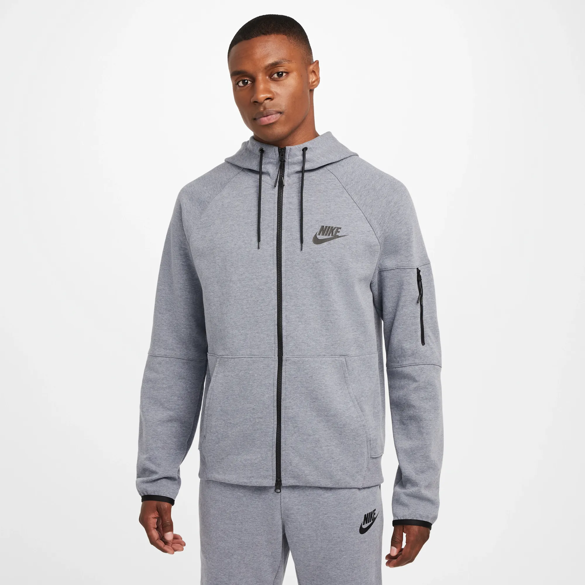 Nike Tech Essentials Men's Full-Zip Fleece Hoodie - Blue - Cotton/Polyester