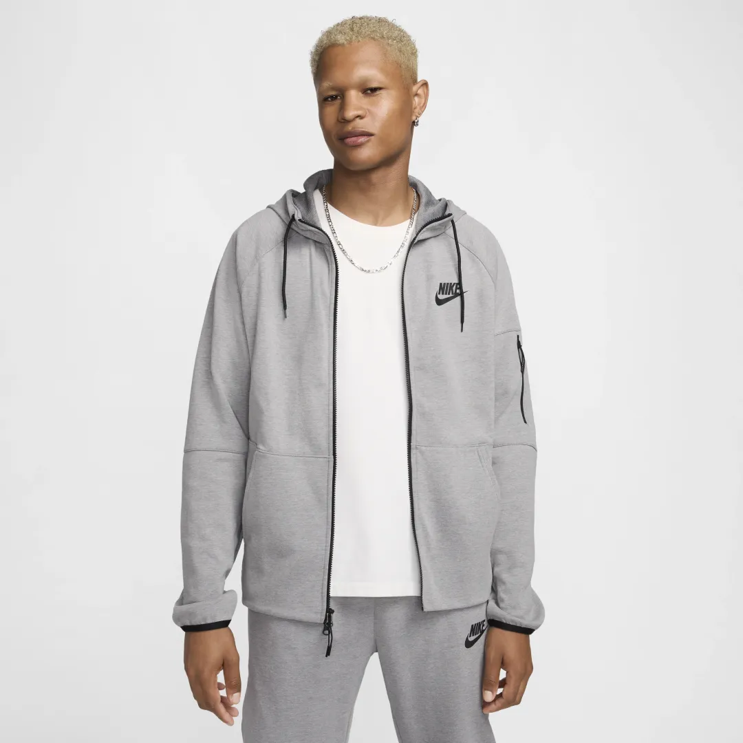 Nike Tech Essentials Men's Full-Zip Fleece Hoodie - Grey - Cotton