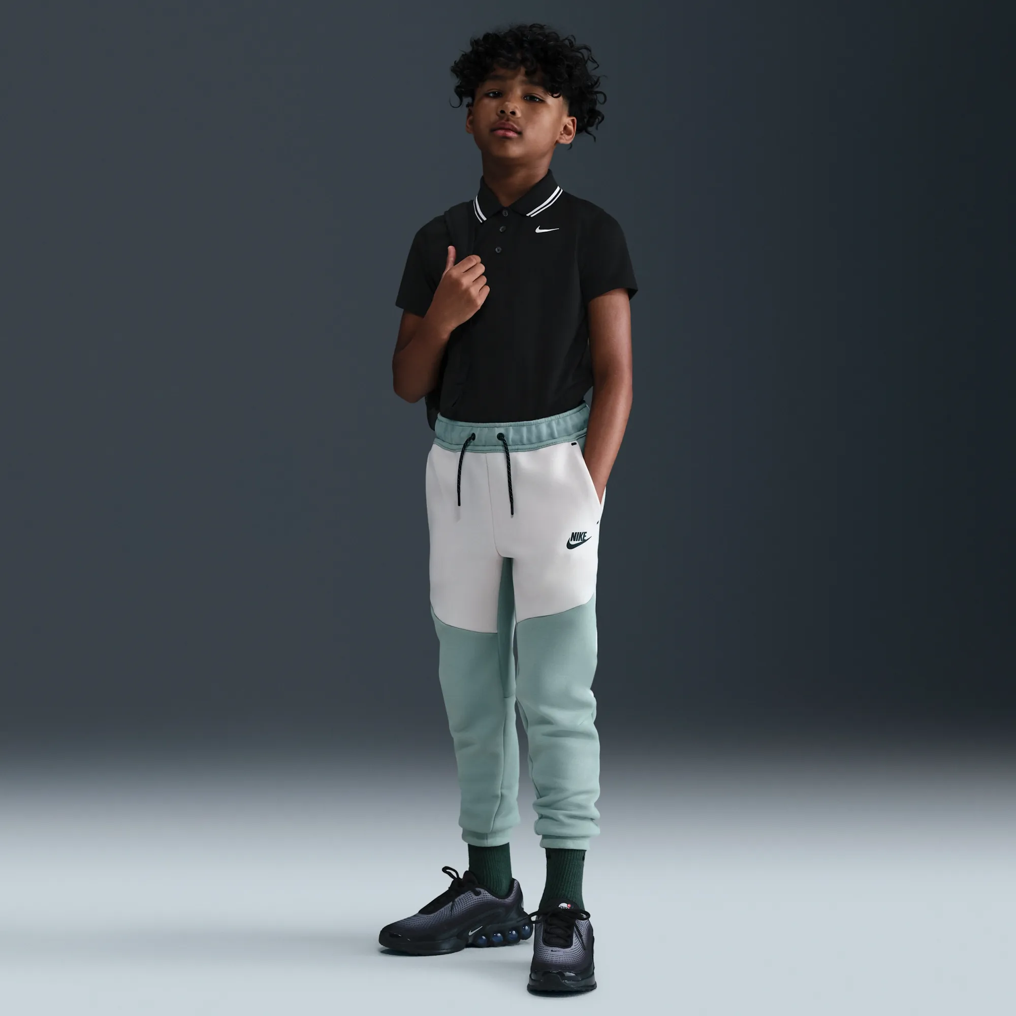 Nike Tech Fleece Older Kids' Joggers - Grey - Cotton/Polyester