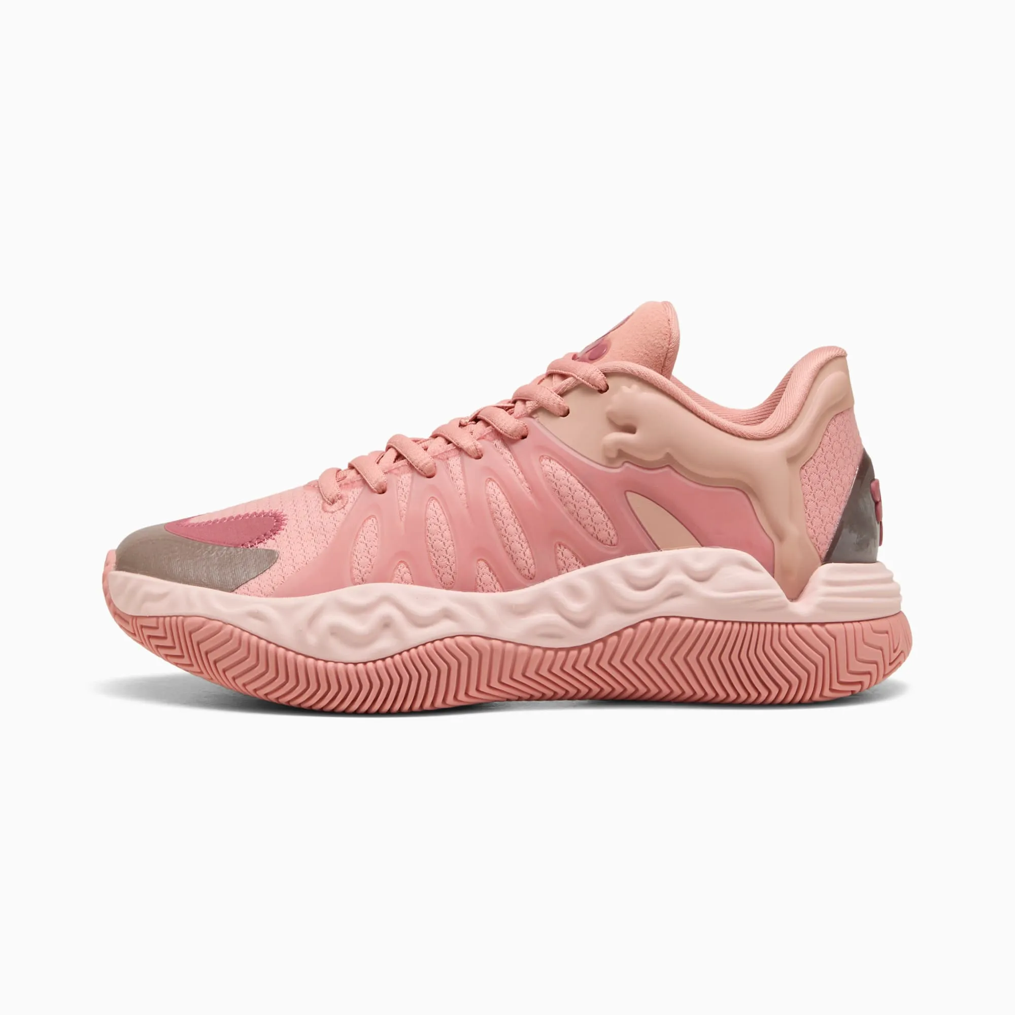 PUMA Hali 1 Basketball Shoes Youth, Poppy Pink/Rose Dust