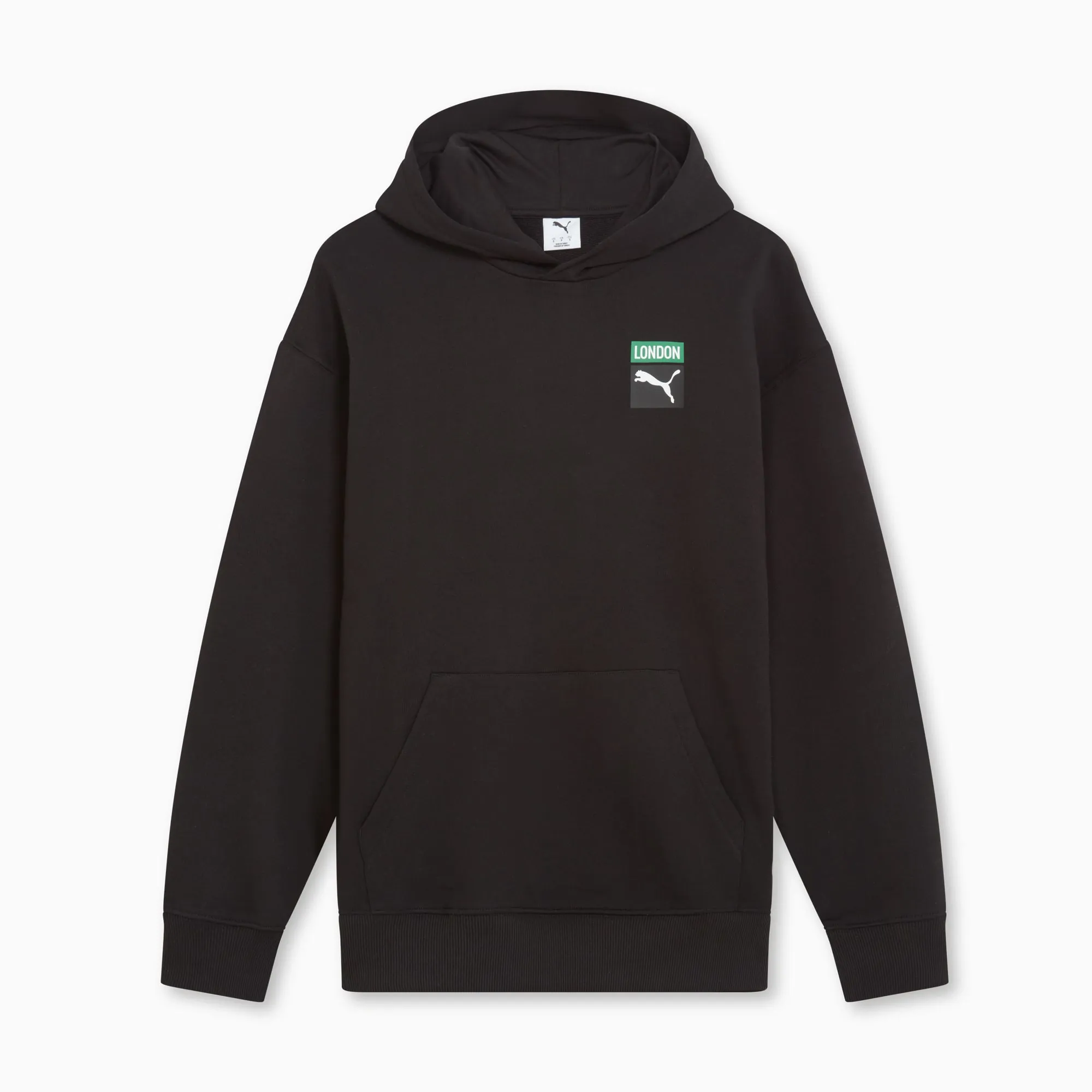 PUMA Graphic Box LDN Hoodie Men, Black, size 3XL