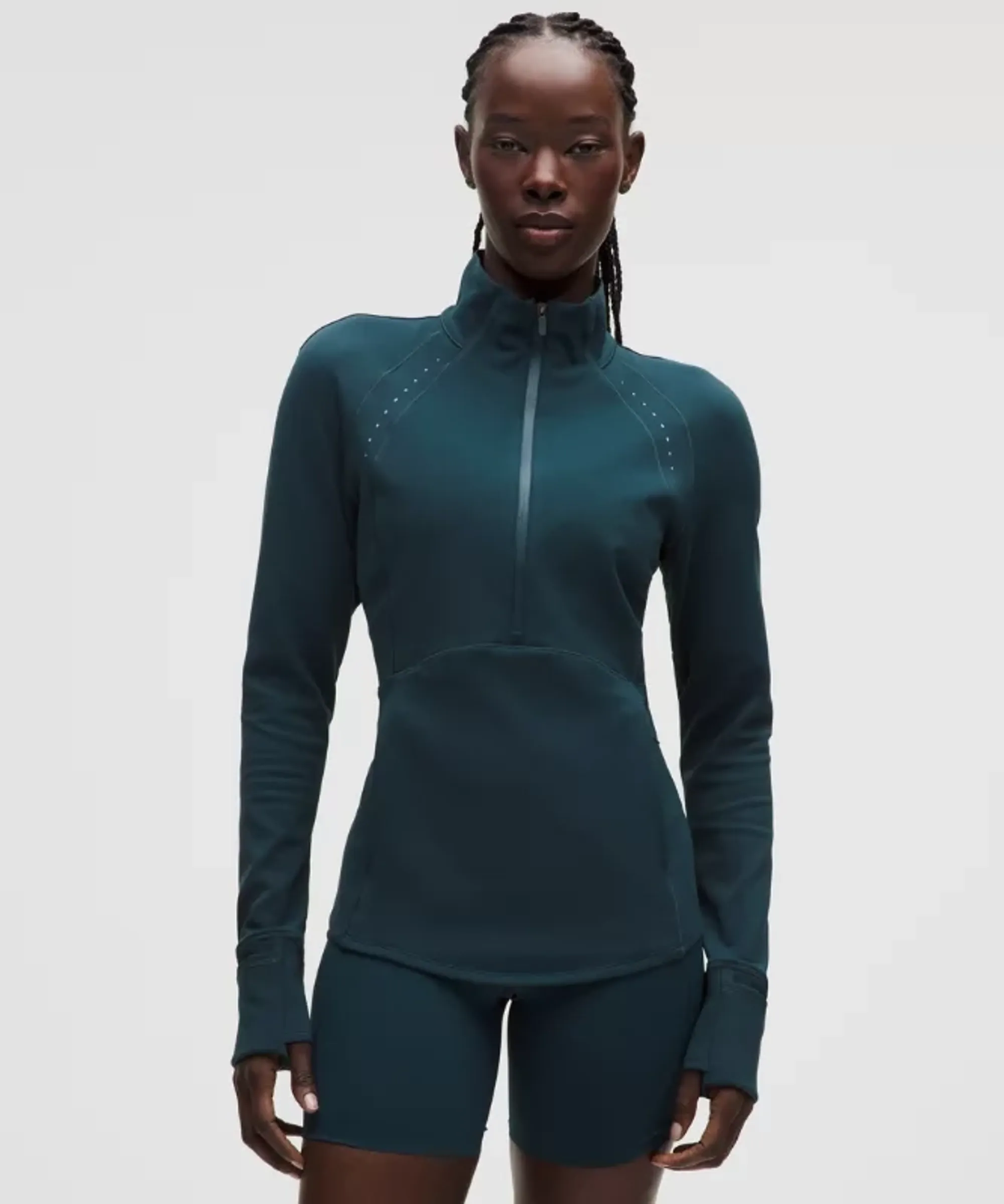 lululemon – Women's Cold Weather Running Half Zip – Color Blue/Grey – Size 0