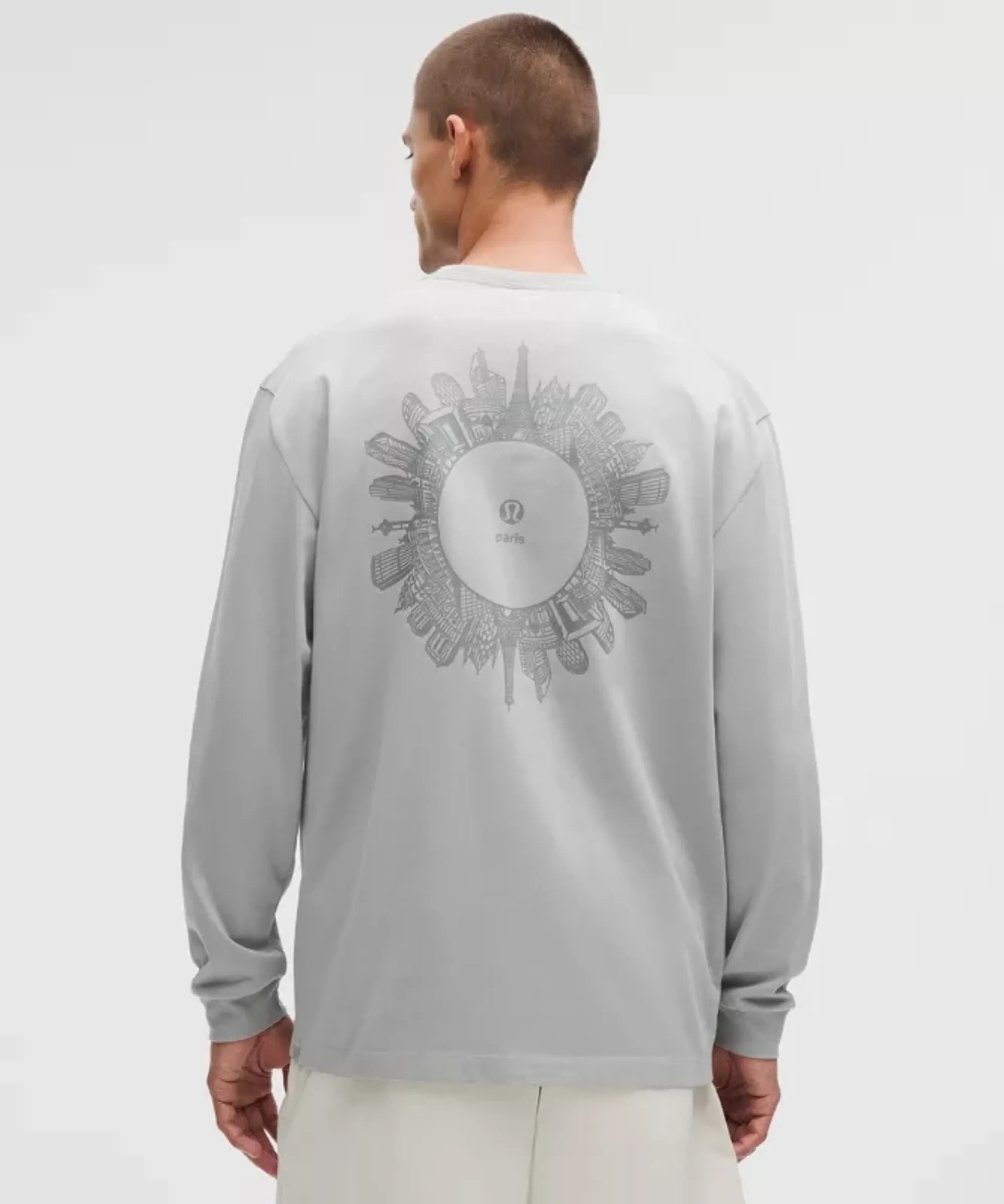 lululemon – Men's Heavyweight -Jersey Long-Sleeve Shirt Paris – Color Silver/Grey – Size Large
