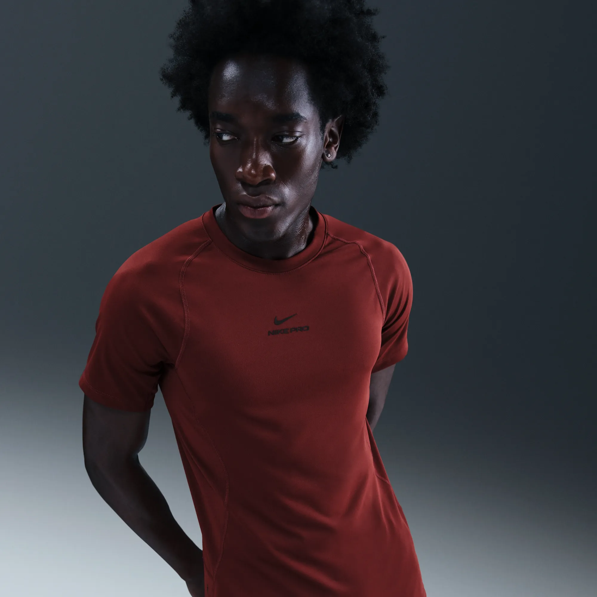 Nike Pro Training Men's Dri-FIT Short-Sleeve Top - Red - Polyester