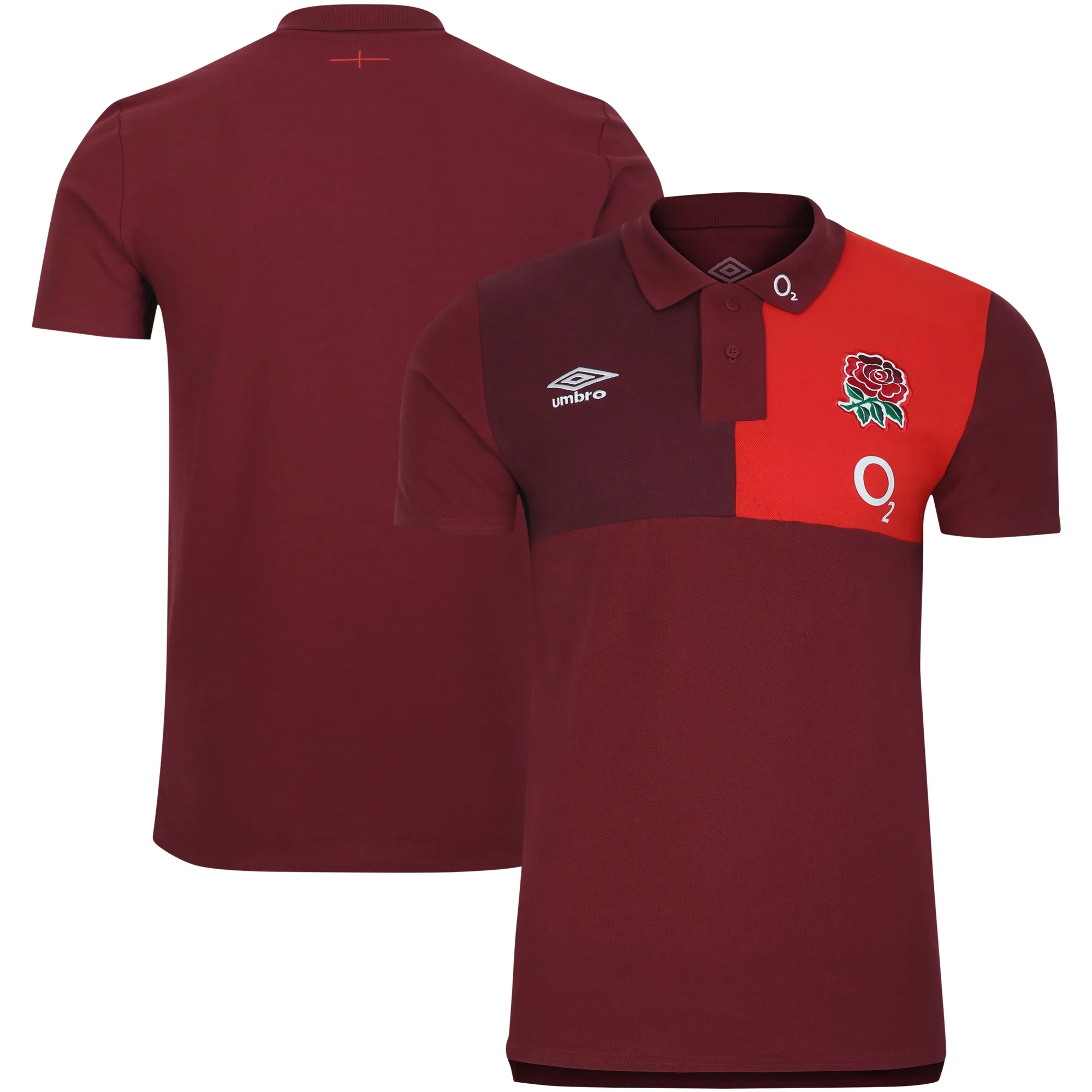 2023-2024 England Rugby CVC Polo (Tibetan Red)