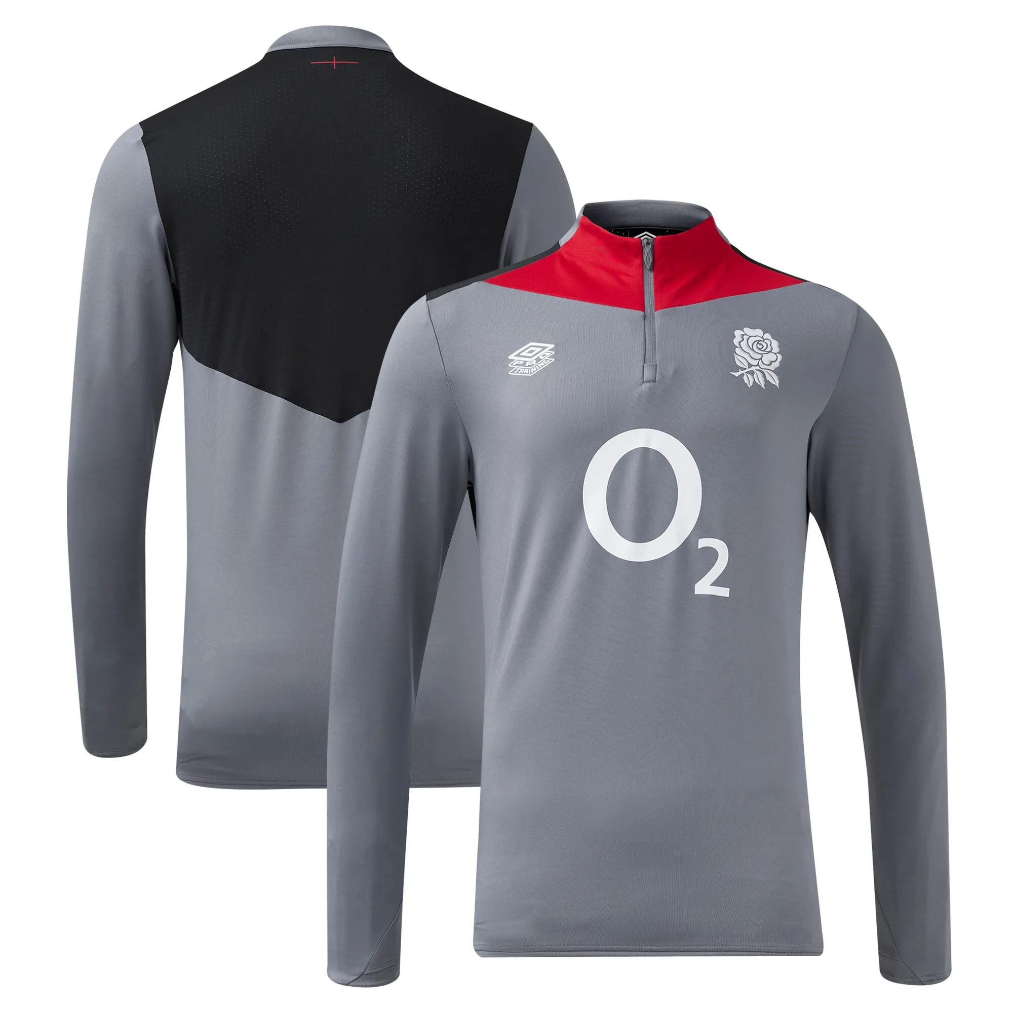 2024-2025 England Rugby Mid Layer Top O2 (Grey) - Kids