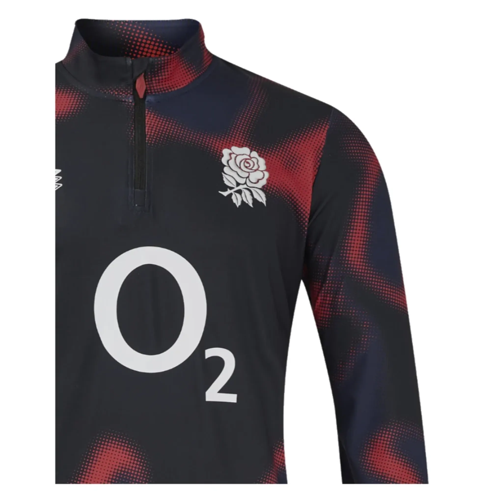 2024-2025 England Rugby Warm Up Mid Layer O2 (Black) - Kids