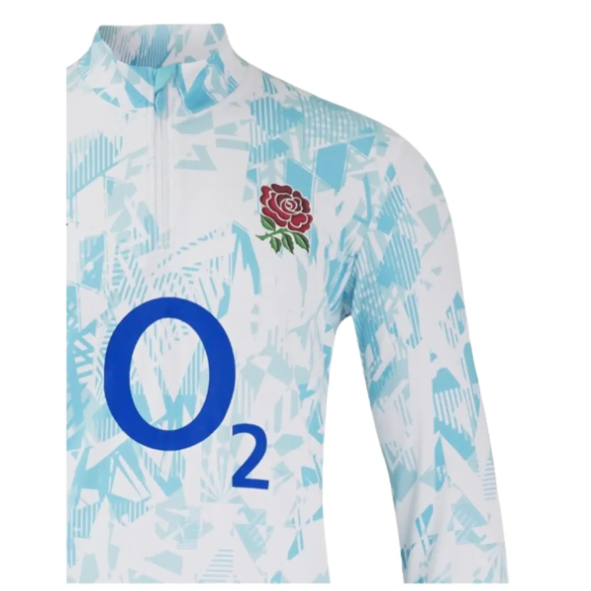 2024-2025 England Rugby Warm Up Mid Layer O2 (White)