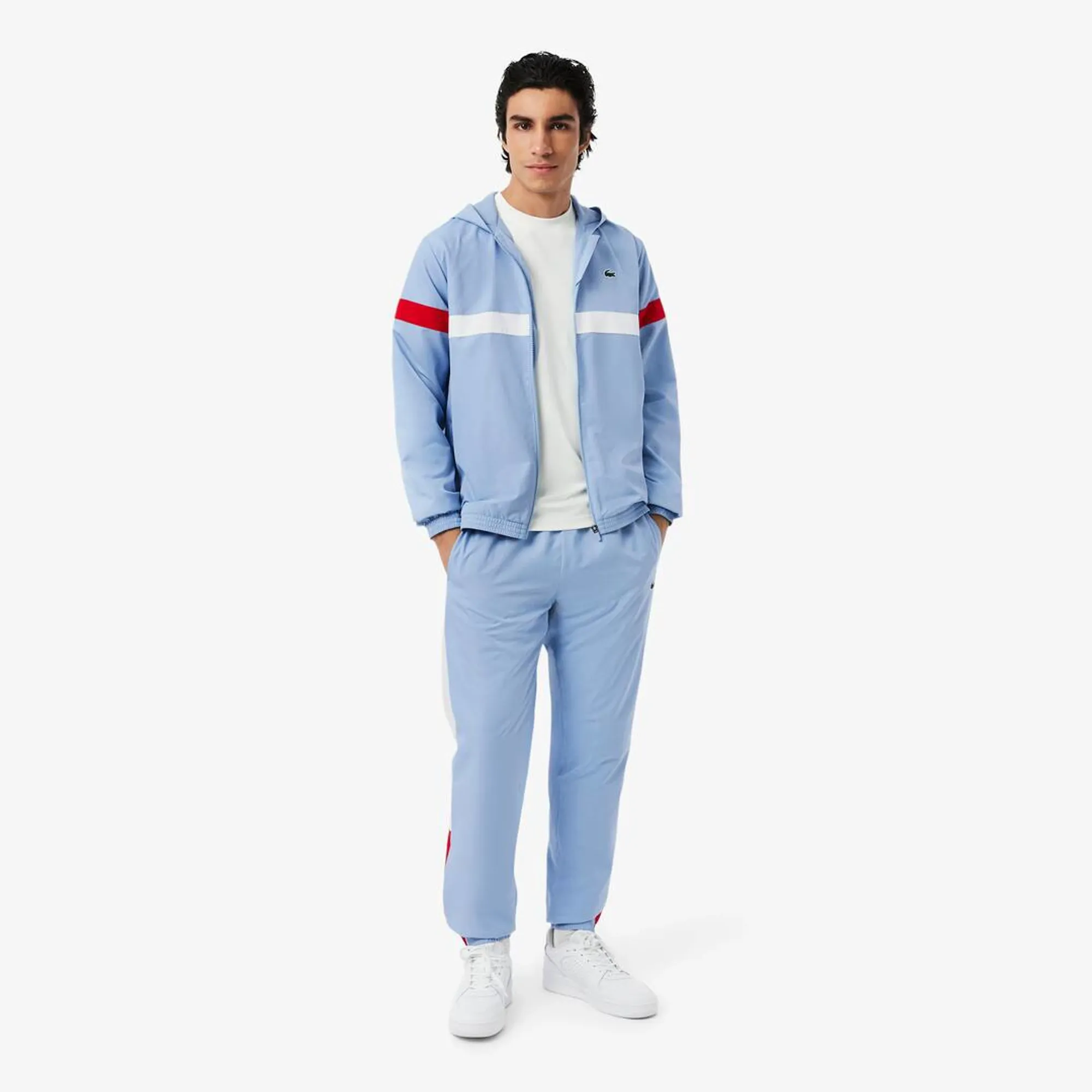 Lacoste Sport Colour-Block Tracksuit - Light Blue / White