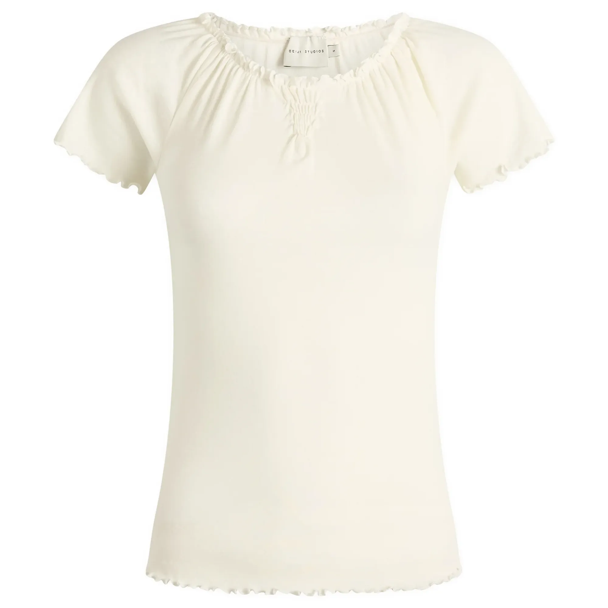 Deiji Studios Women's Flounce T-Shirt Cream