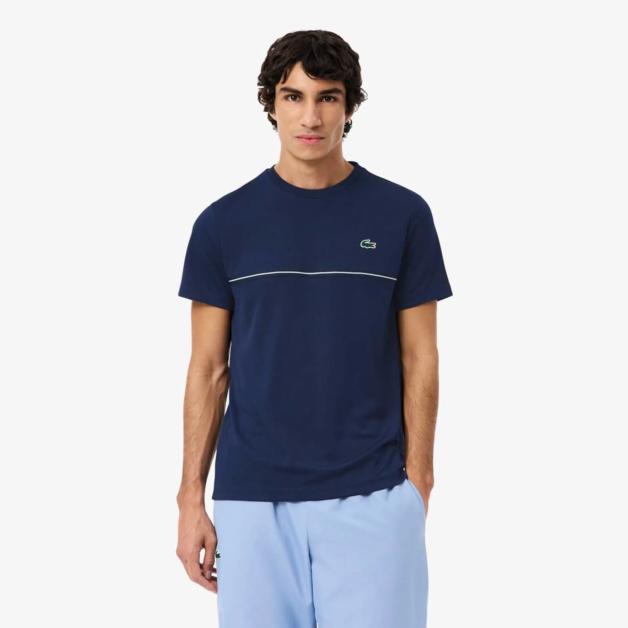 Lacoste Ultra Dry Crocodile Print Sport T-shirt - Midnight Blue